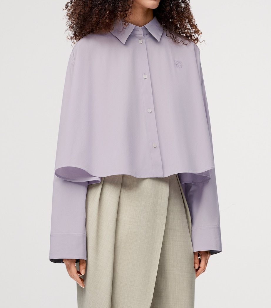 Cotton-Blend Trapeze Shirt LILAC Image 3