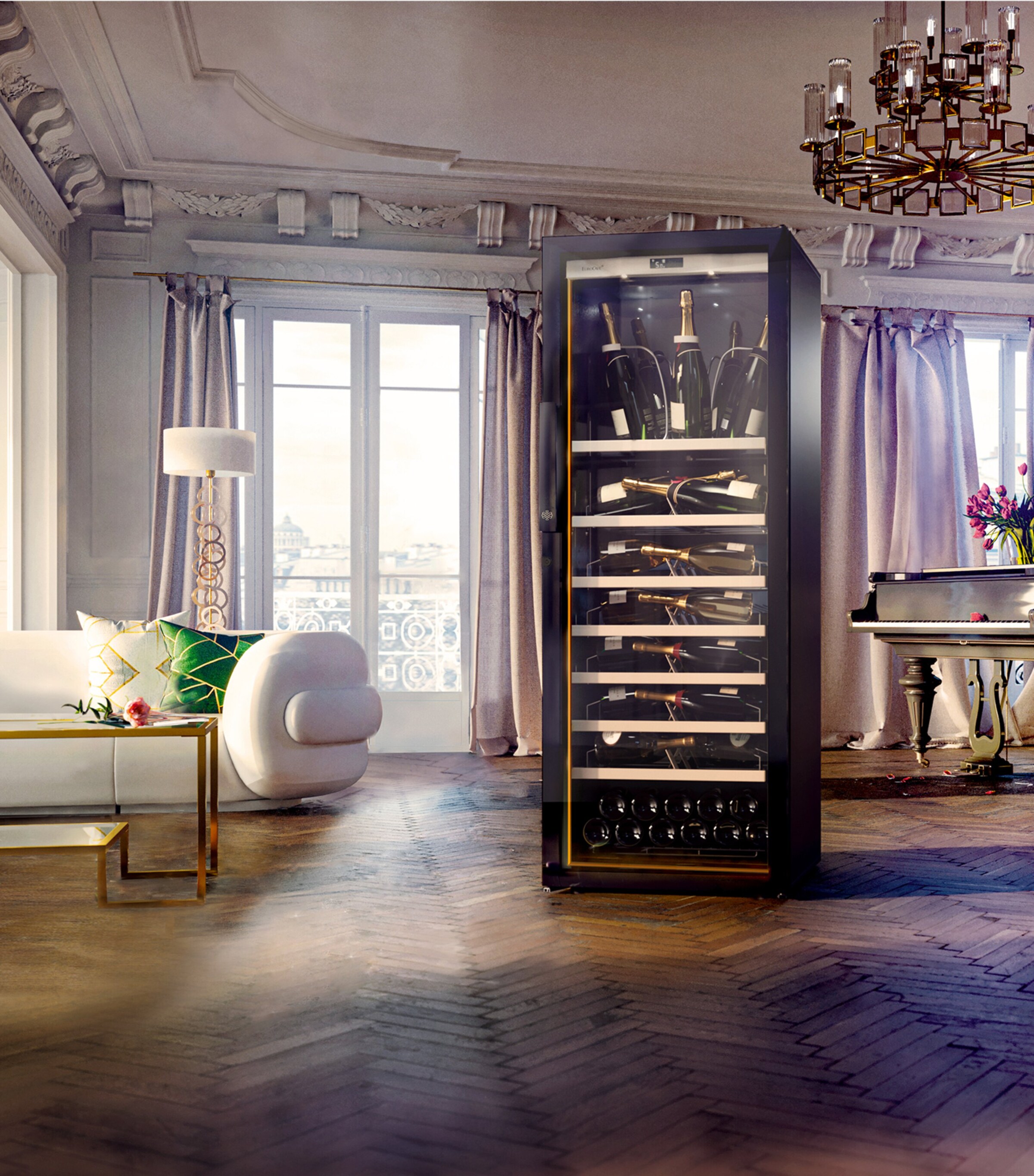 Large Single-Temperature Champagne Cabinet NO COLOUR Image 4