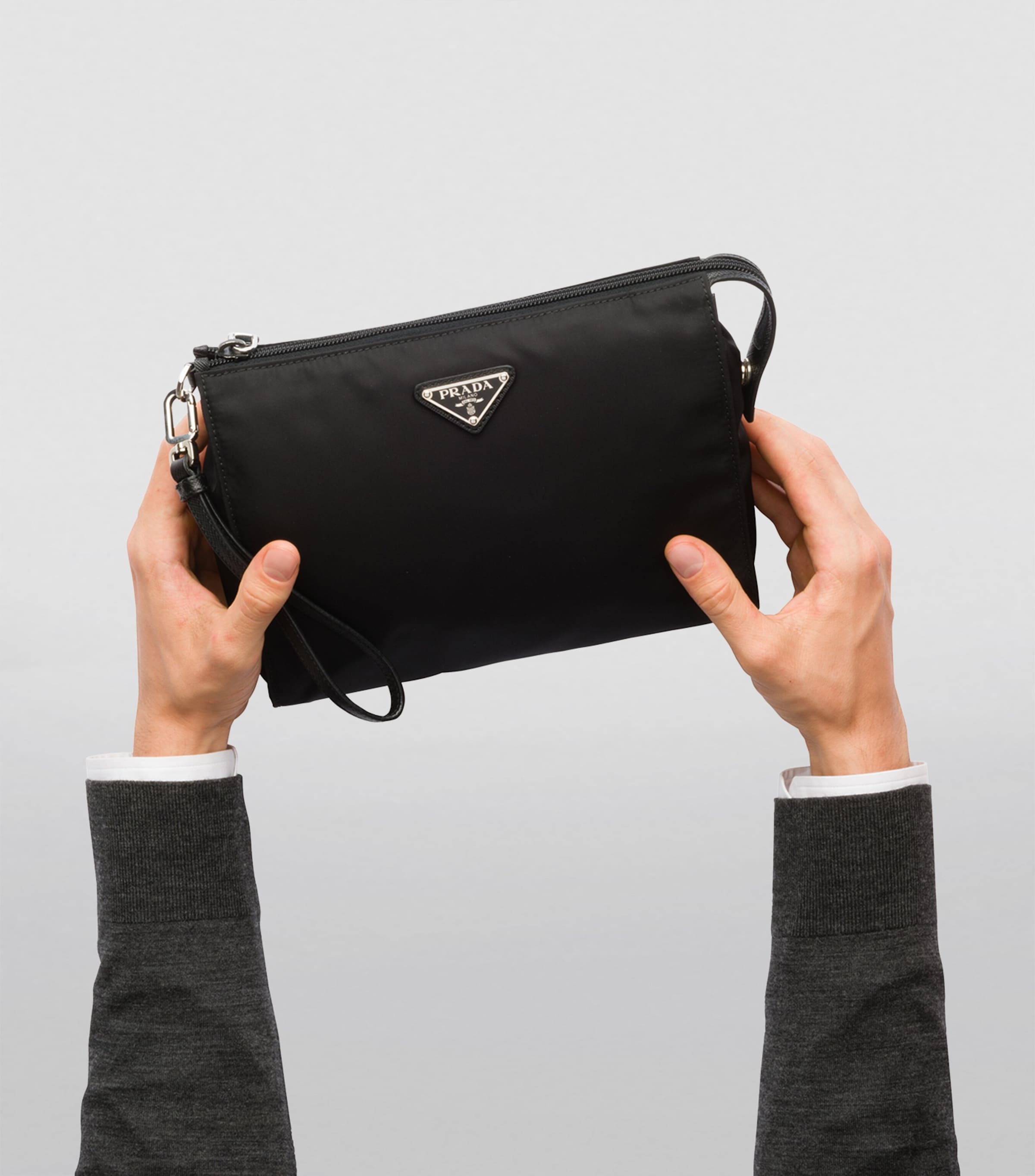 Prada Re-Nylon and Saffiano Leather Pouch Image 5