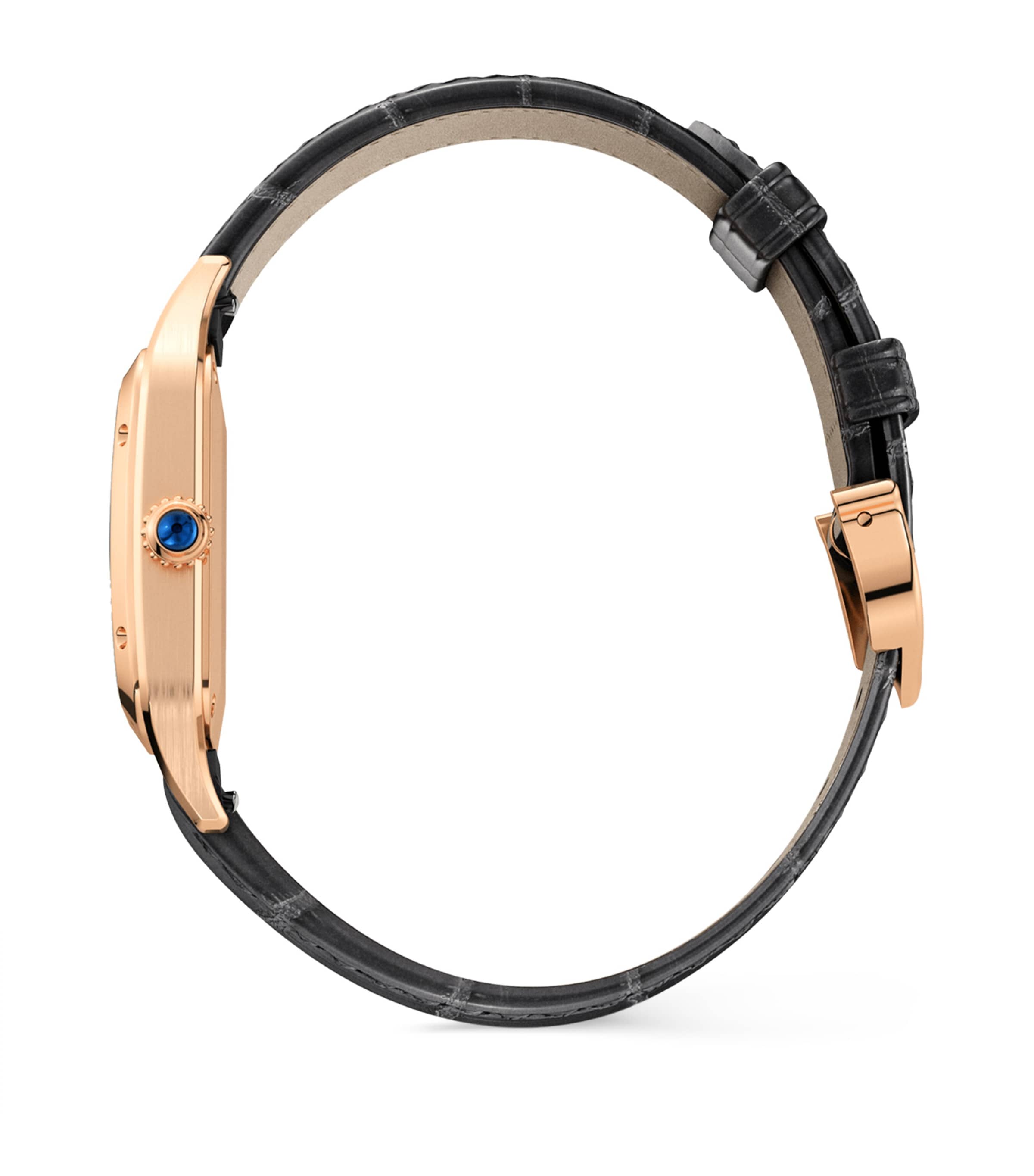 Cartier Rose Gold Santos-Dumont Watch 27.5mm Grey Image 5