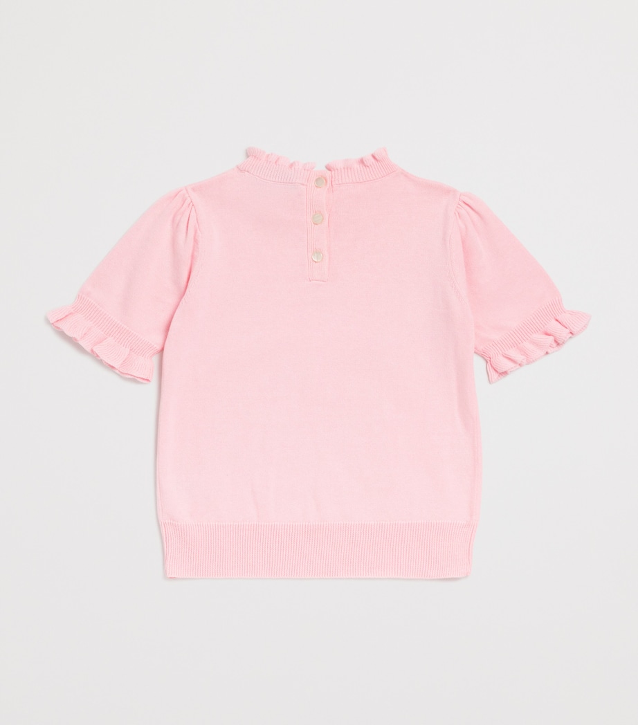 Cotton Frill-Trim T-Shirt (3-12 Years) 32AZALÉE Image 2