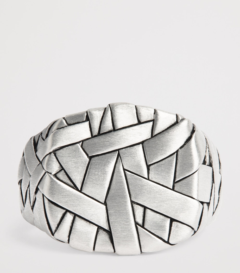 Tom Wood Rhodium-Plated Sterling Silver Quilt Ring Sterling Silver Image 4