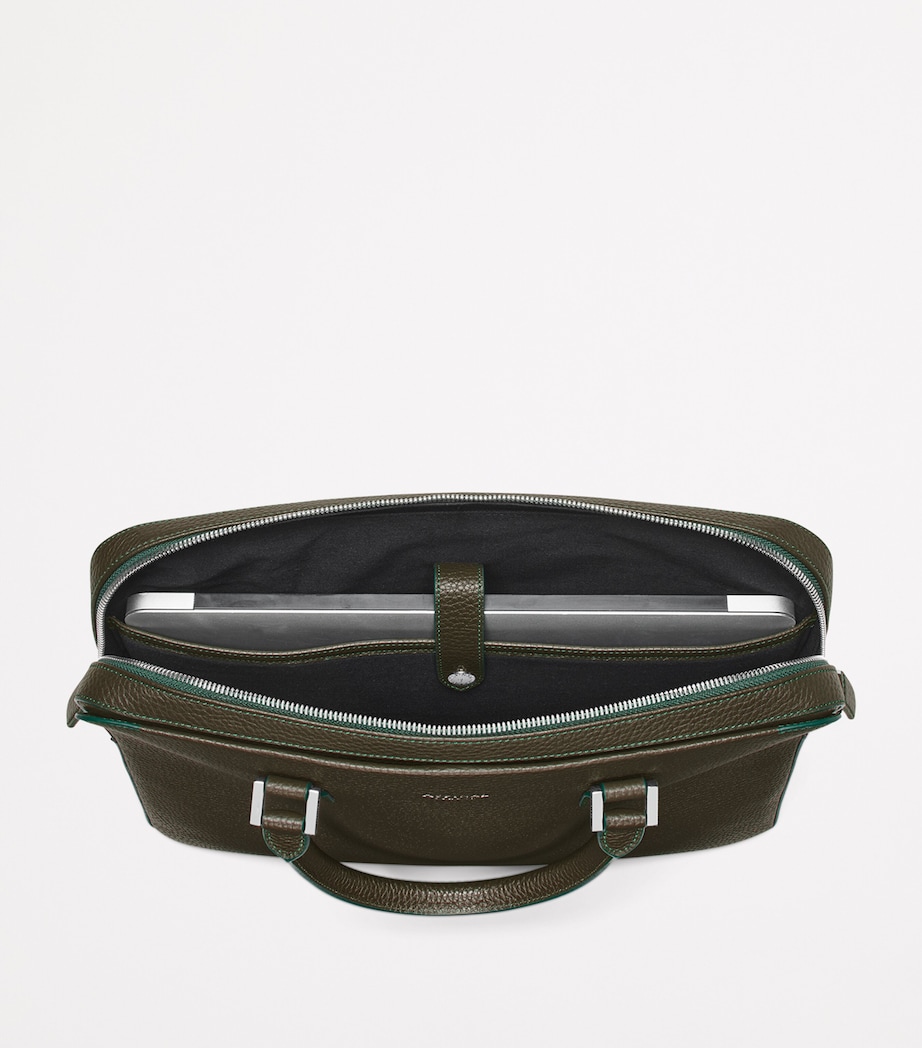 Leather Mount Street Briefcase Bag FORESTGREEN Image 6