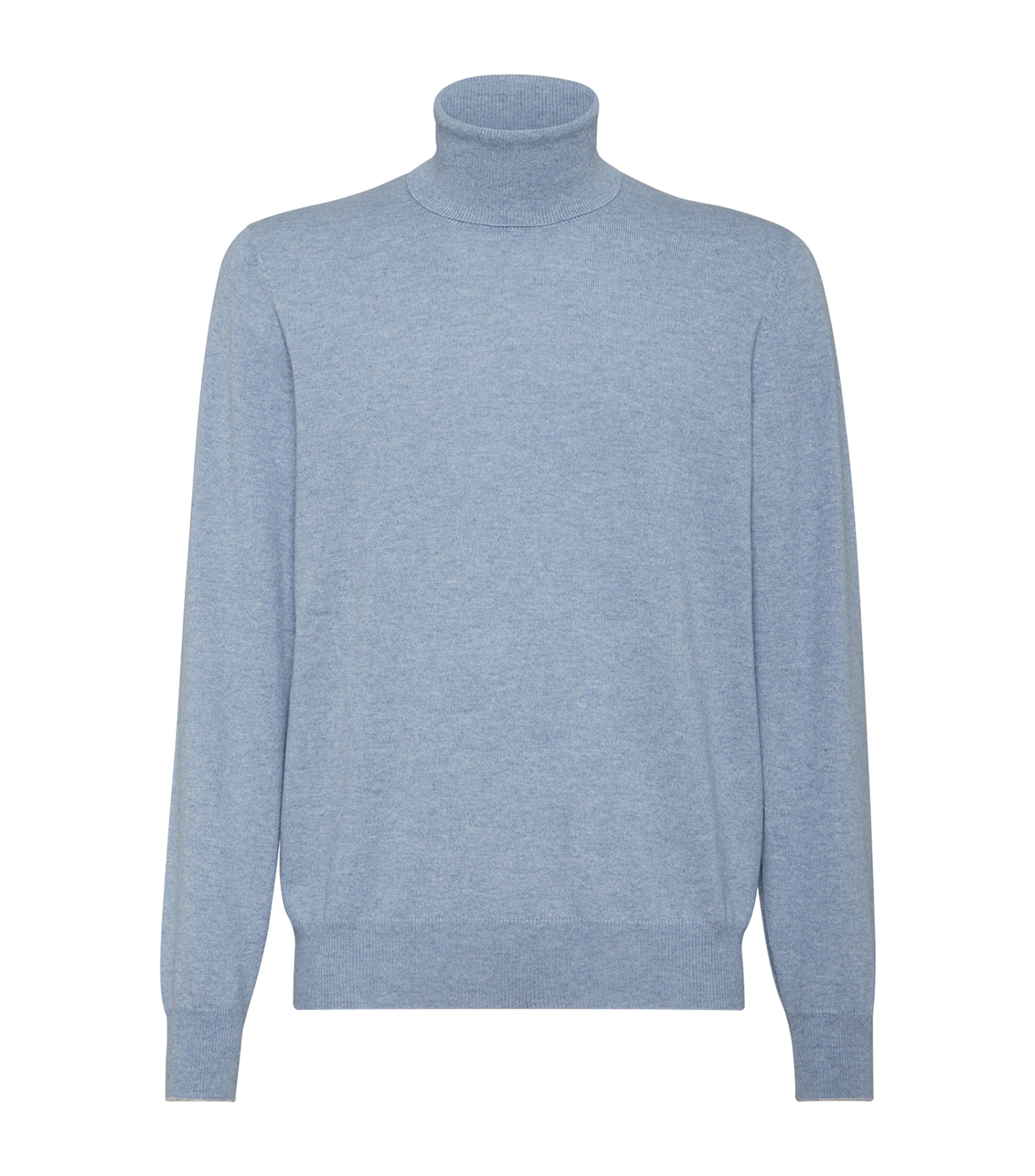 Brunello Cucinelli Cashmere Rollneck Sweater In Blue