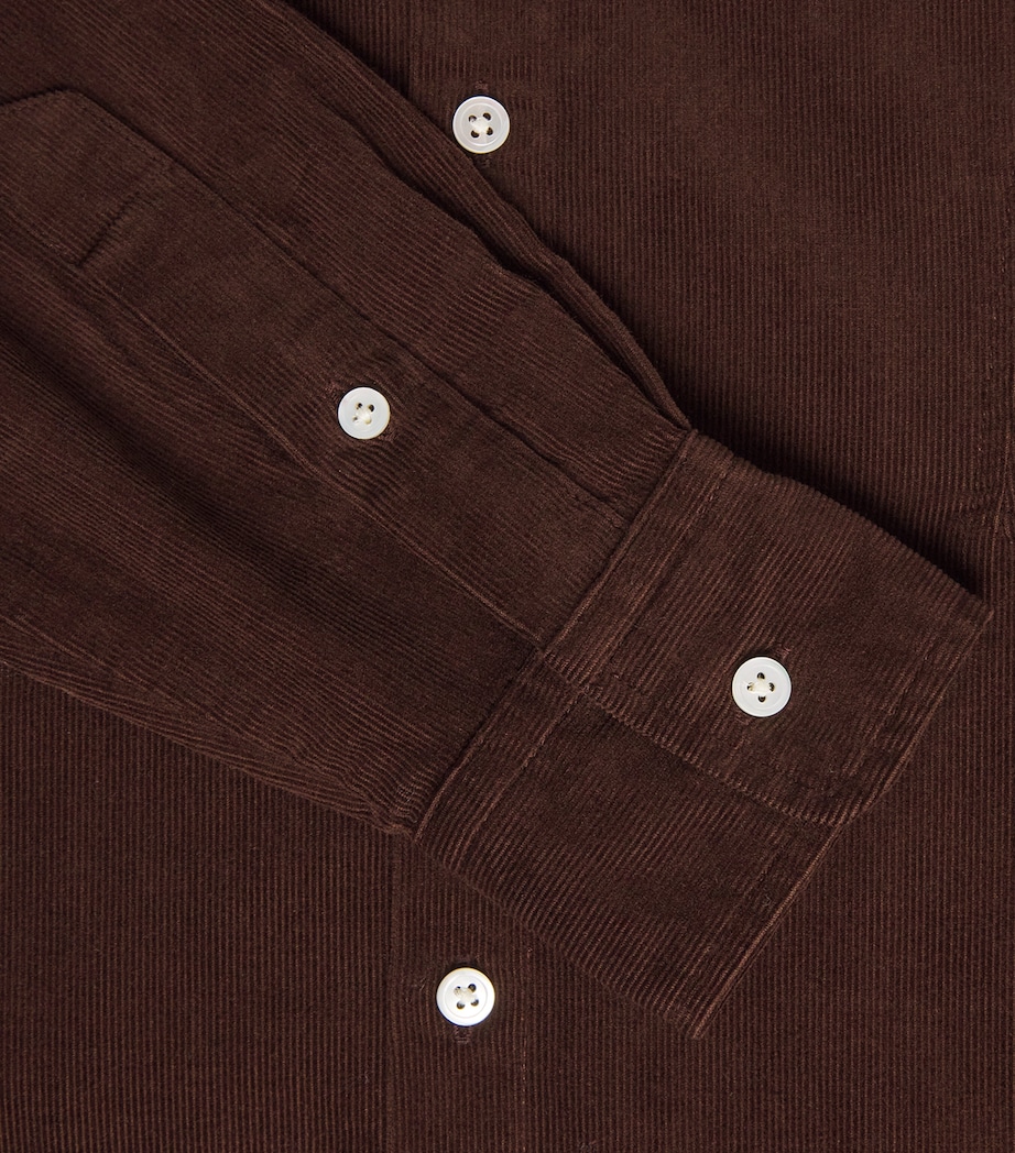 Polo Ralph Lauren Womens Cotton Corduroy Midi Shirt Dress Brown Image 6