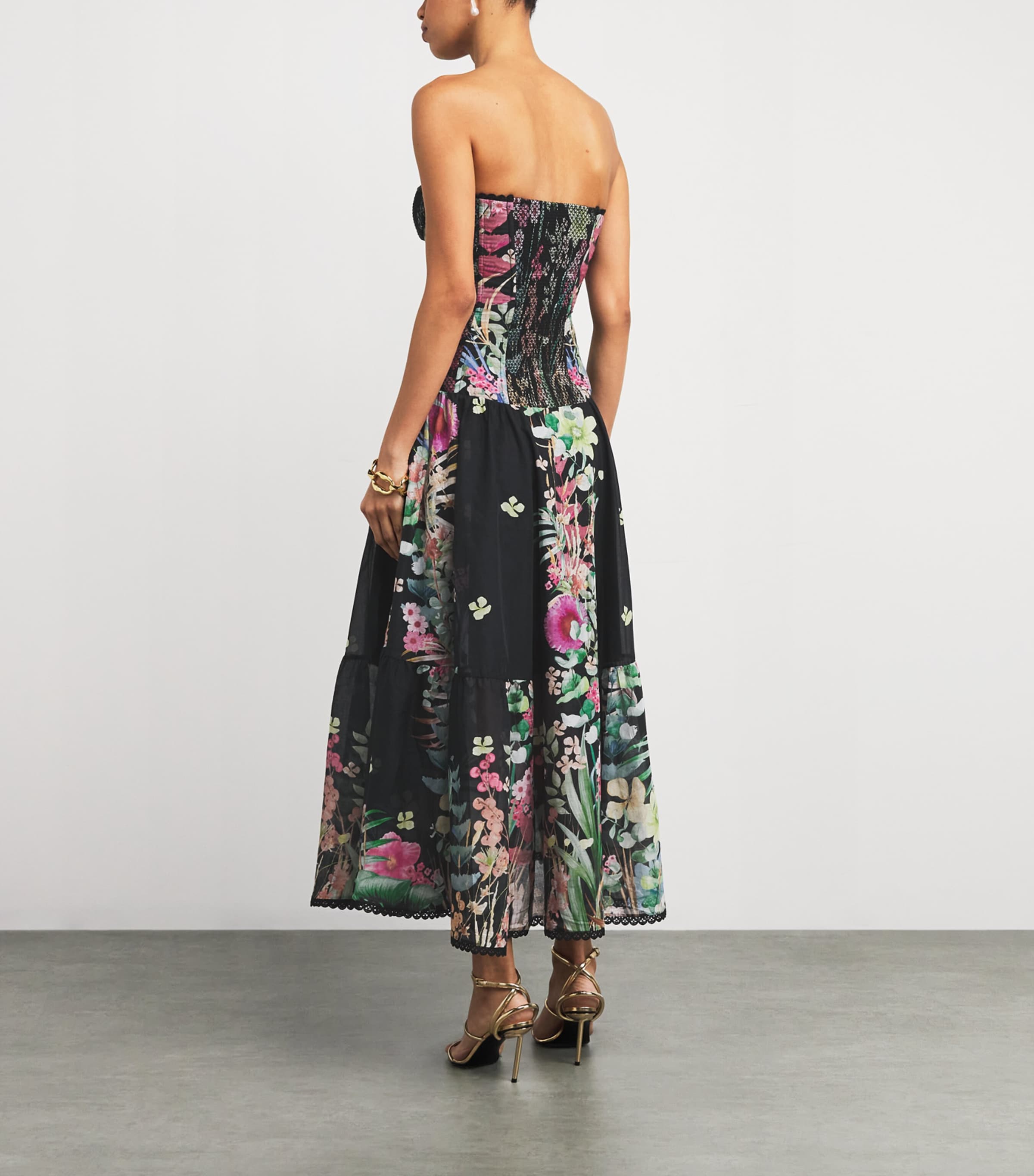 Cotton-Blend Illyr Midi Dress BLACK LAGOON Image 3