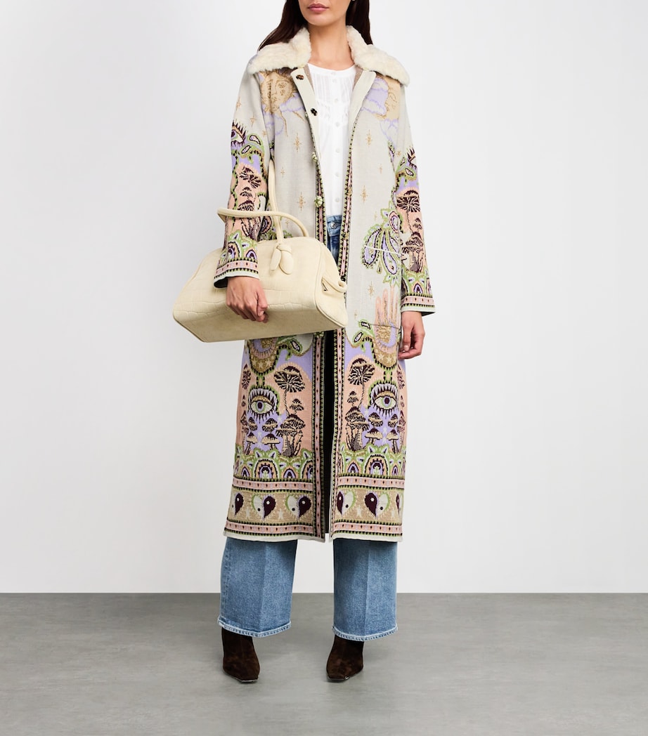 Jacquard Written In The Stars Coat WRTN IN TH STRS CREM Image 2