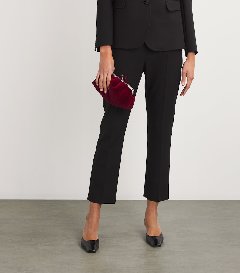 Small Velvet Pasticcino Clutch Bag BORDEAUX Image 4