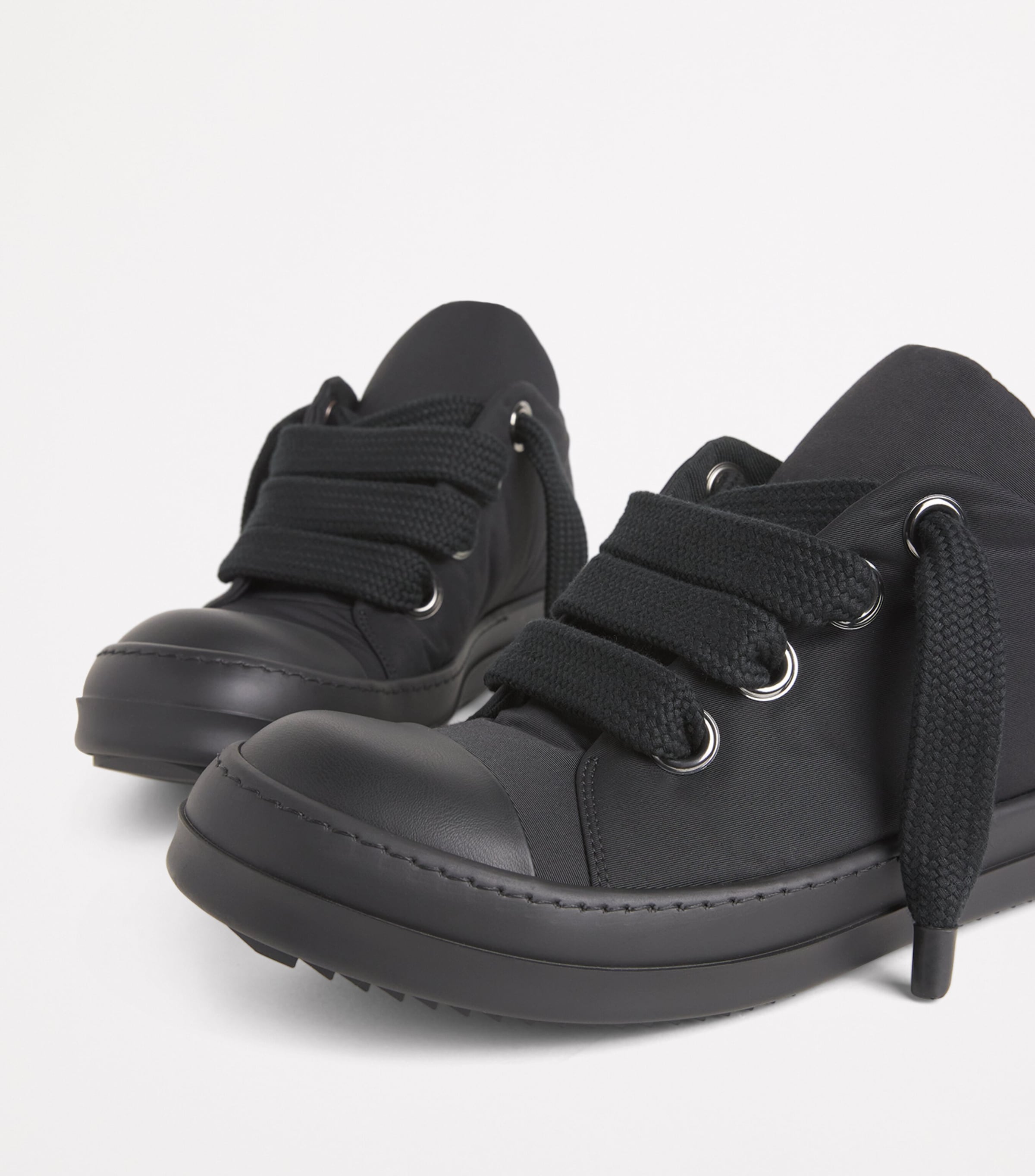Rick Owens Jumbo-Lace Sneakers Black / Milk Image 7