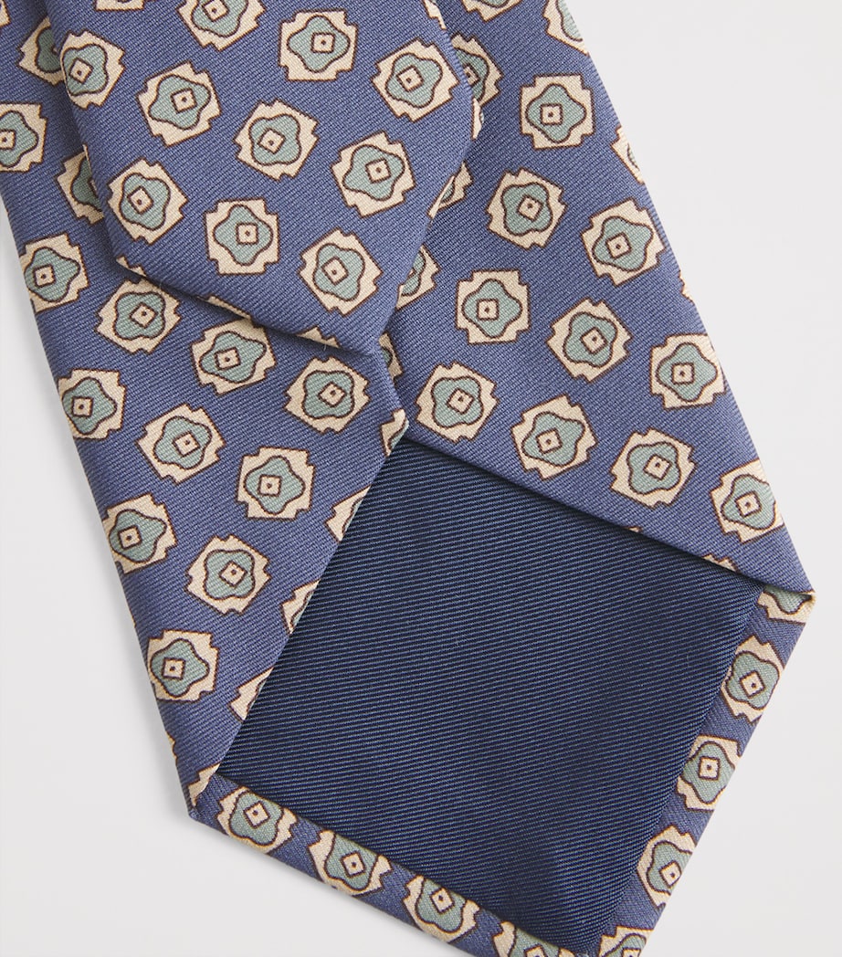Silk Printed Tie BLUE Image 3