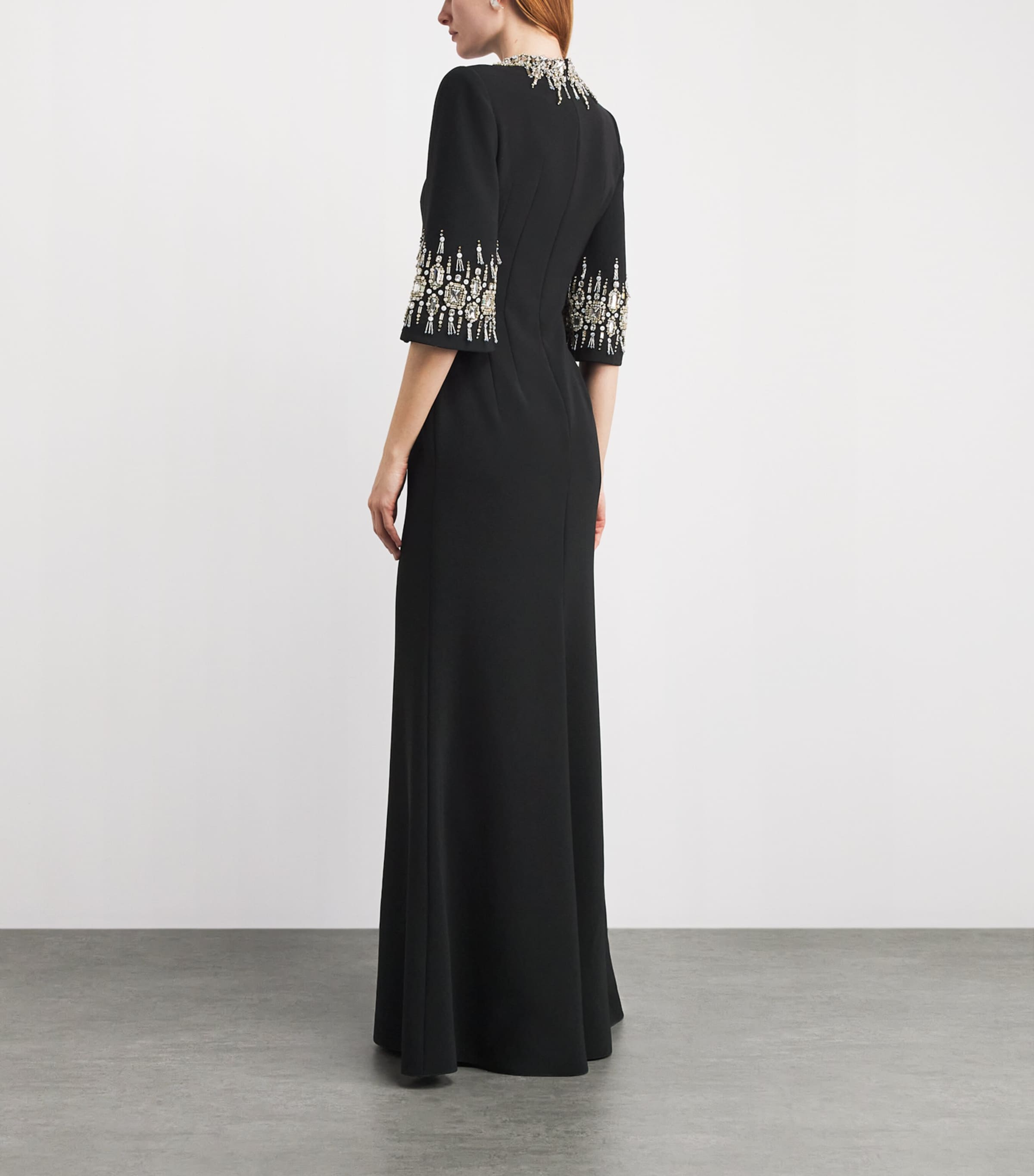 Jenny Packham Womens High-Neck Ilana Gown Liquorice Image 4