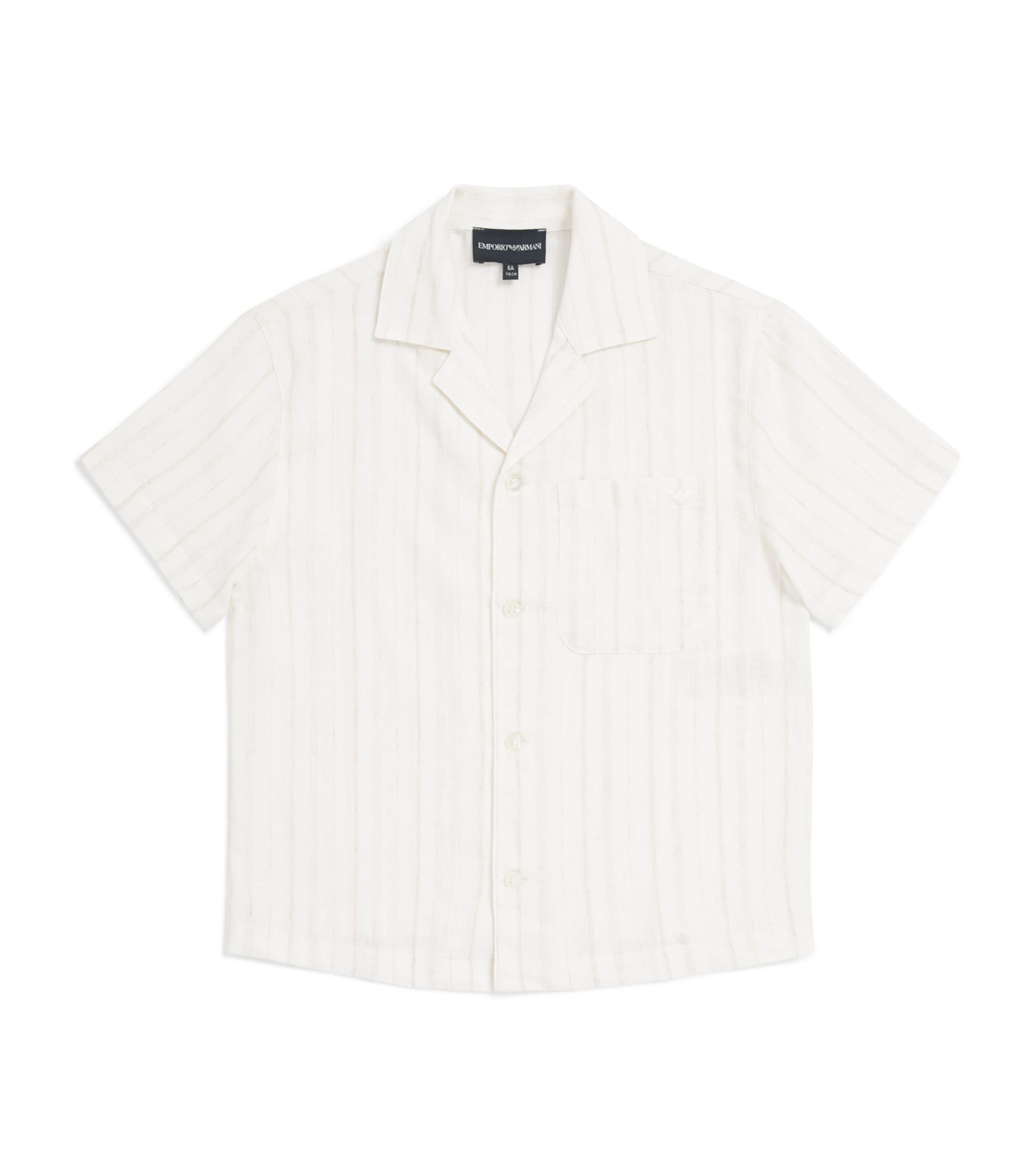 Emporio Armani Kids Cotton-Linen Stripe Shirt (4-16 Years) Image 1