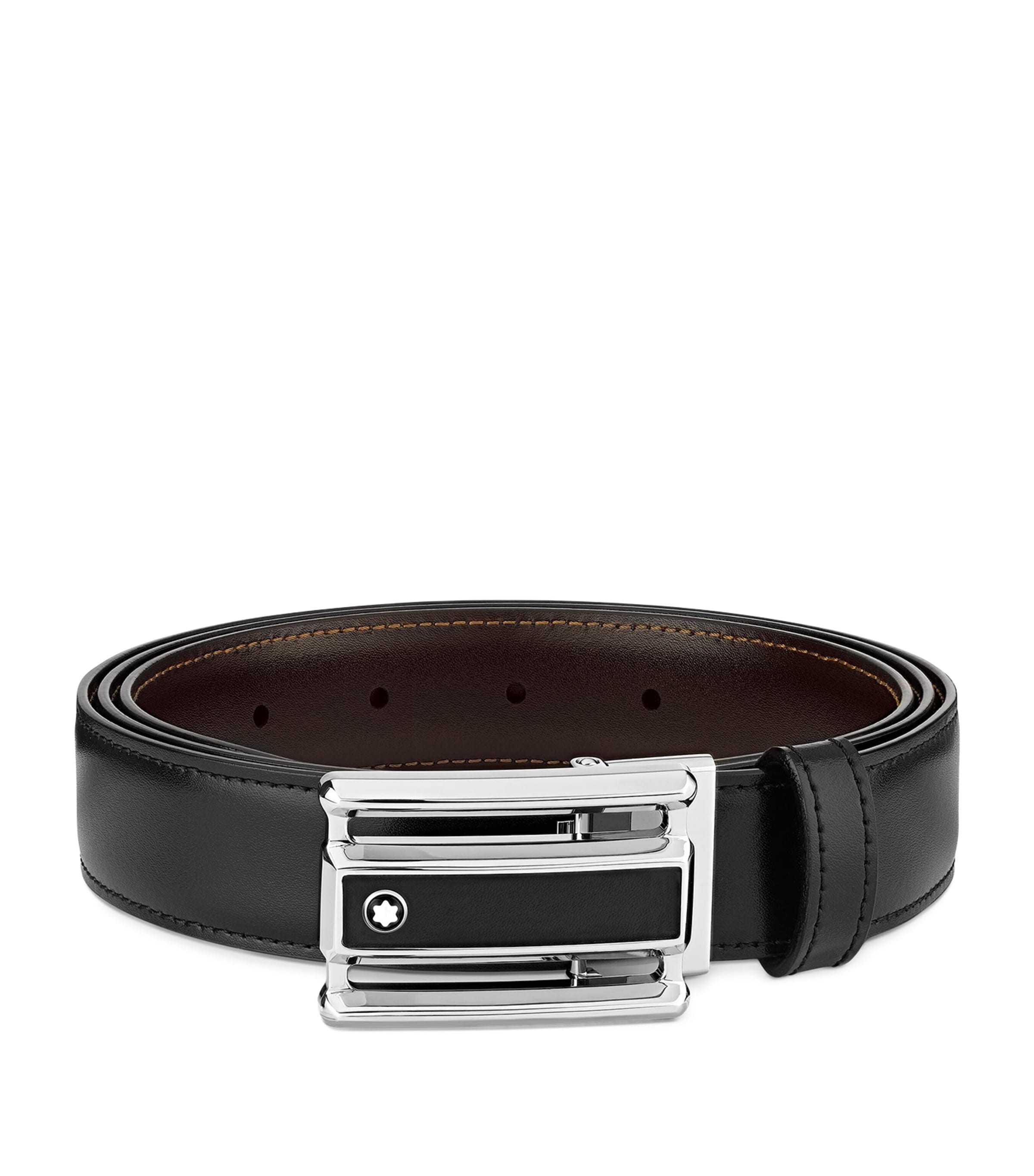 Leather Reversible Belt BLACK/BROWN Image 1