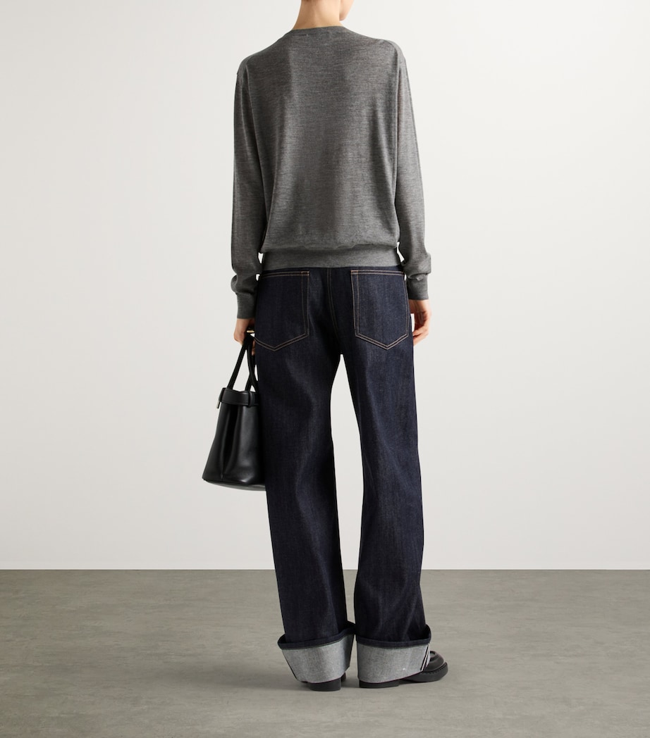 Cashmere-Blend Logo Cardigan F0480 Image 5