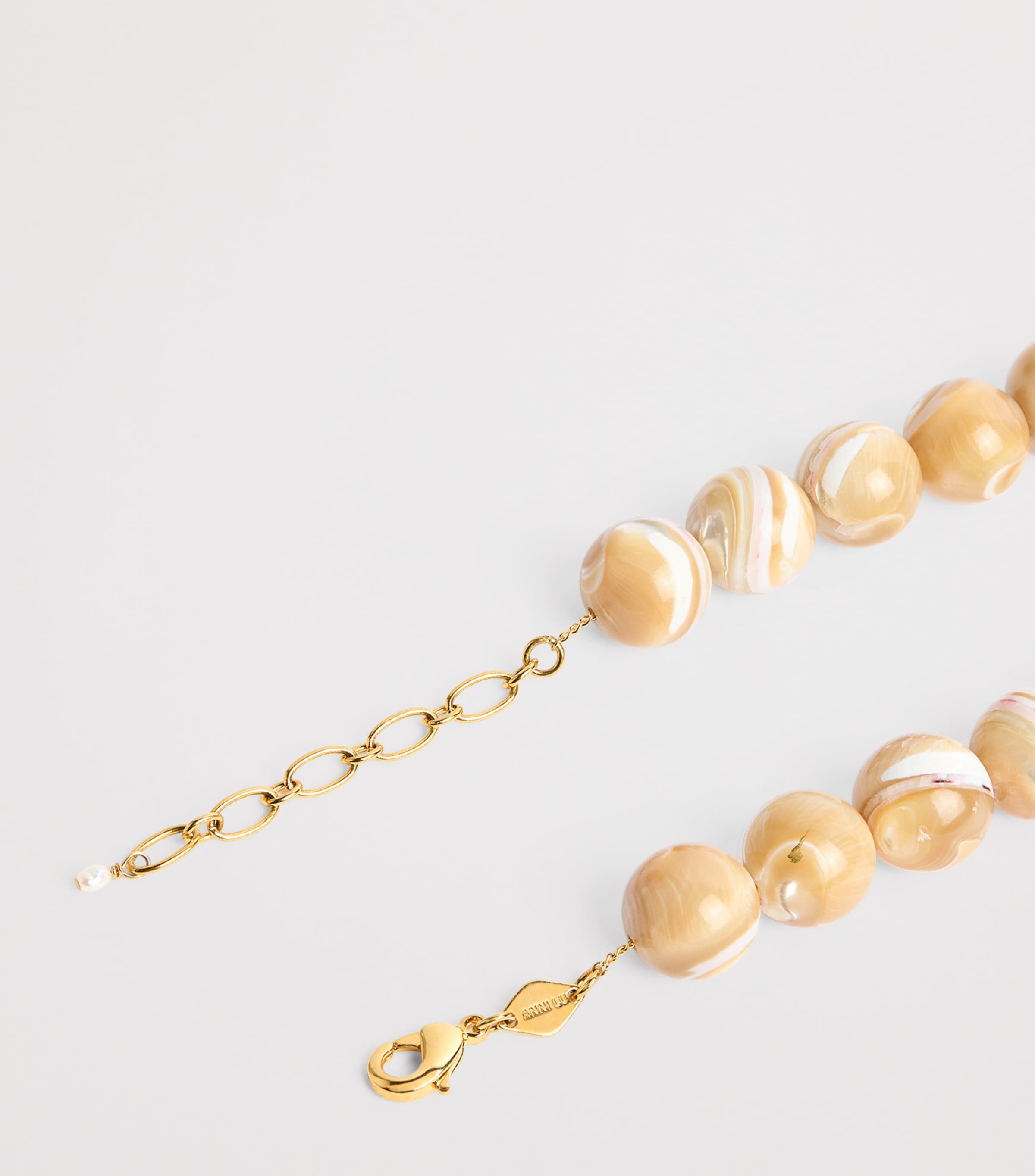 Anni Lu Gold-Plated Jetset Gems Necklace Cream Image 3