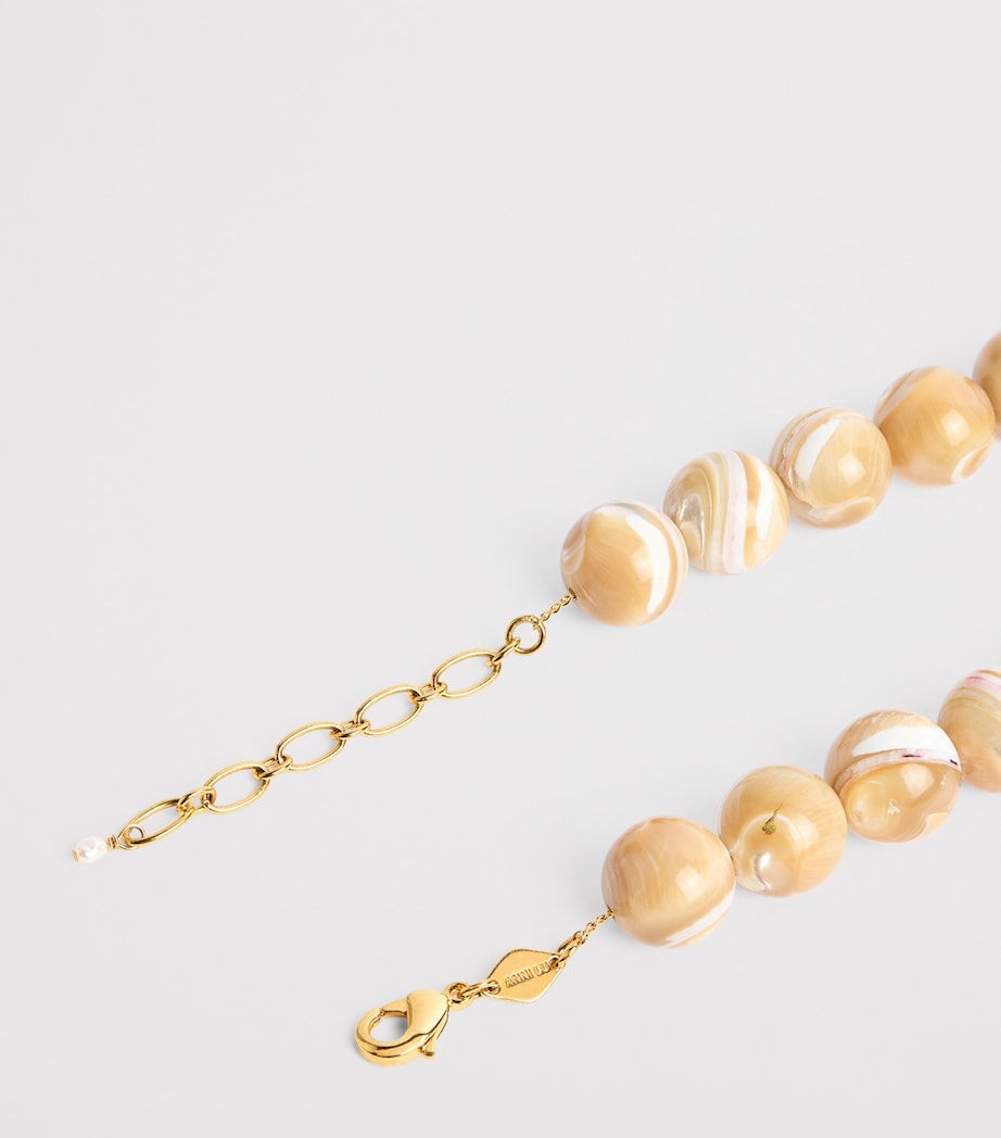 Anni Lu Gold-Plated Jetset Gems Necklace Cream Image 3