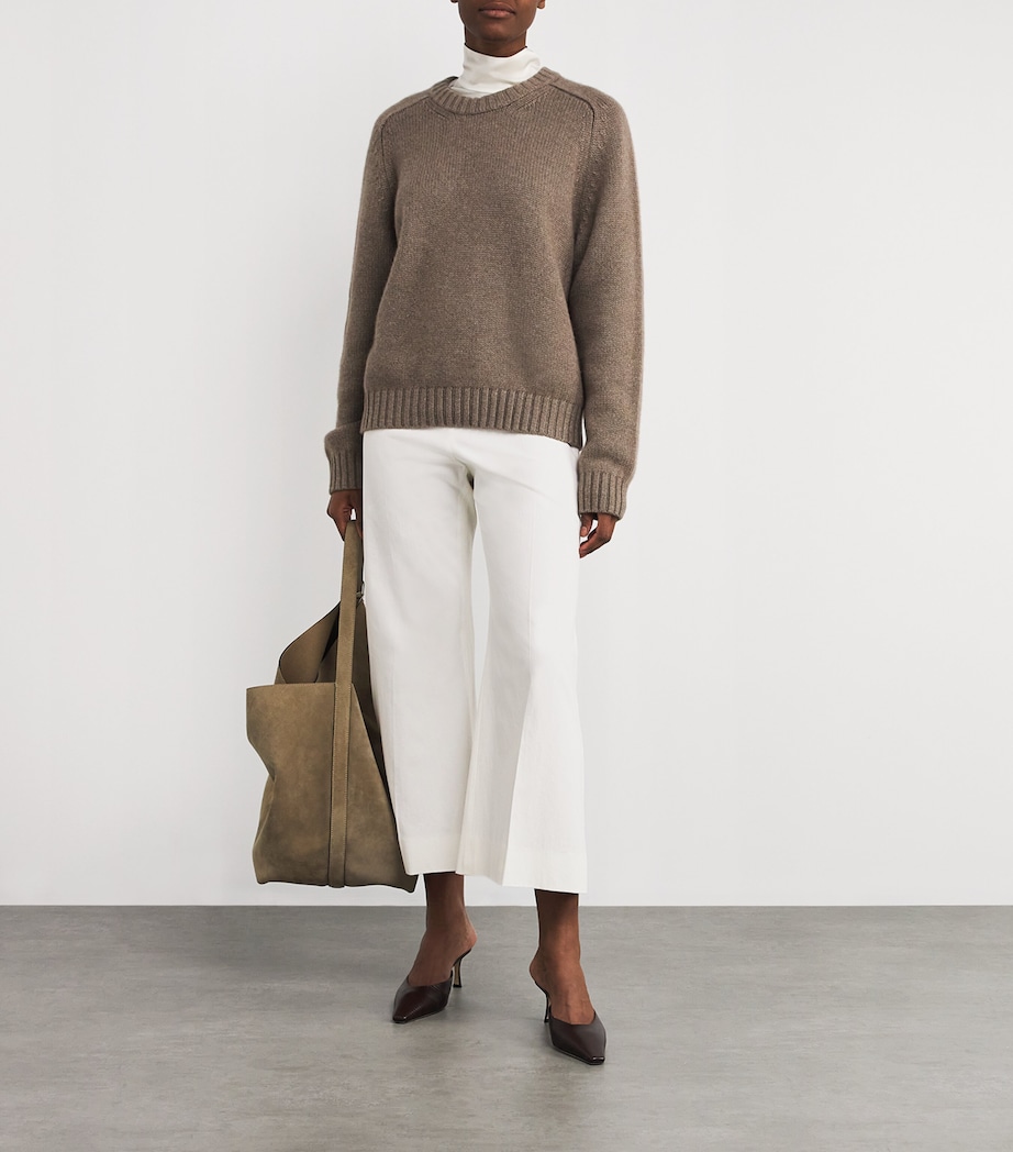 Cotton Walter Flared Trousers 168 CHALK Image 2