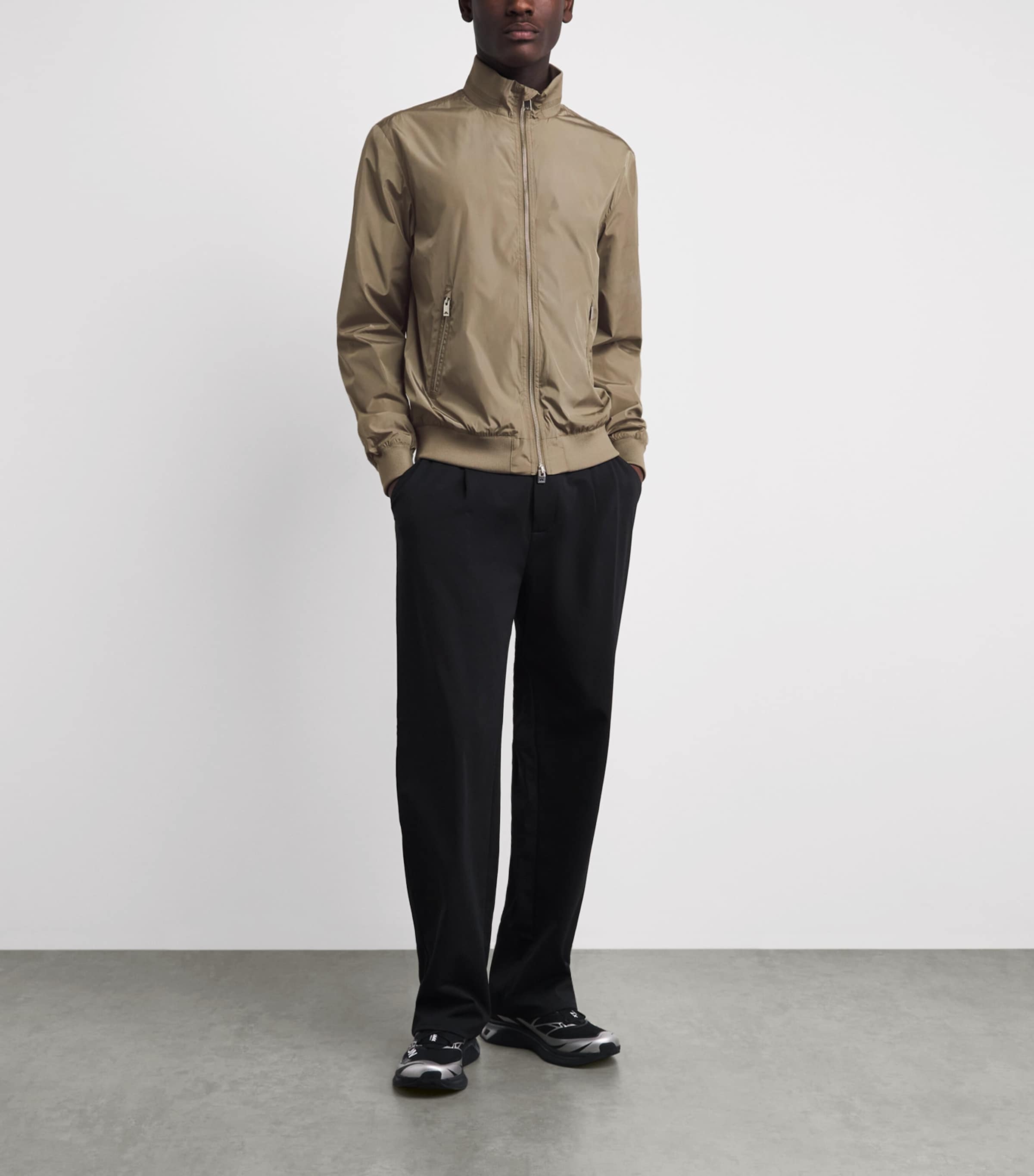 J Lindeberg Mens Water-Repellent Kevin Bomber Jacket Brindle Image 2