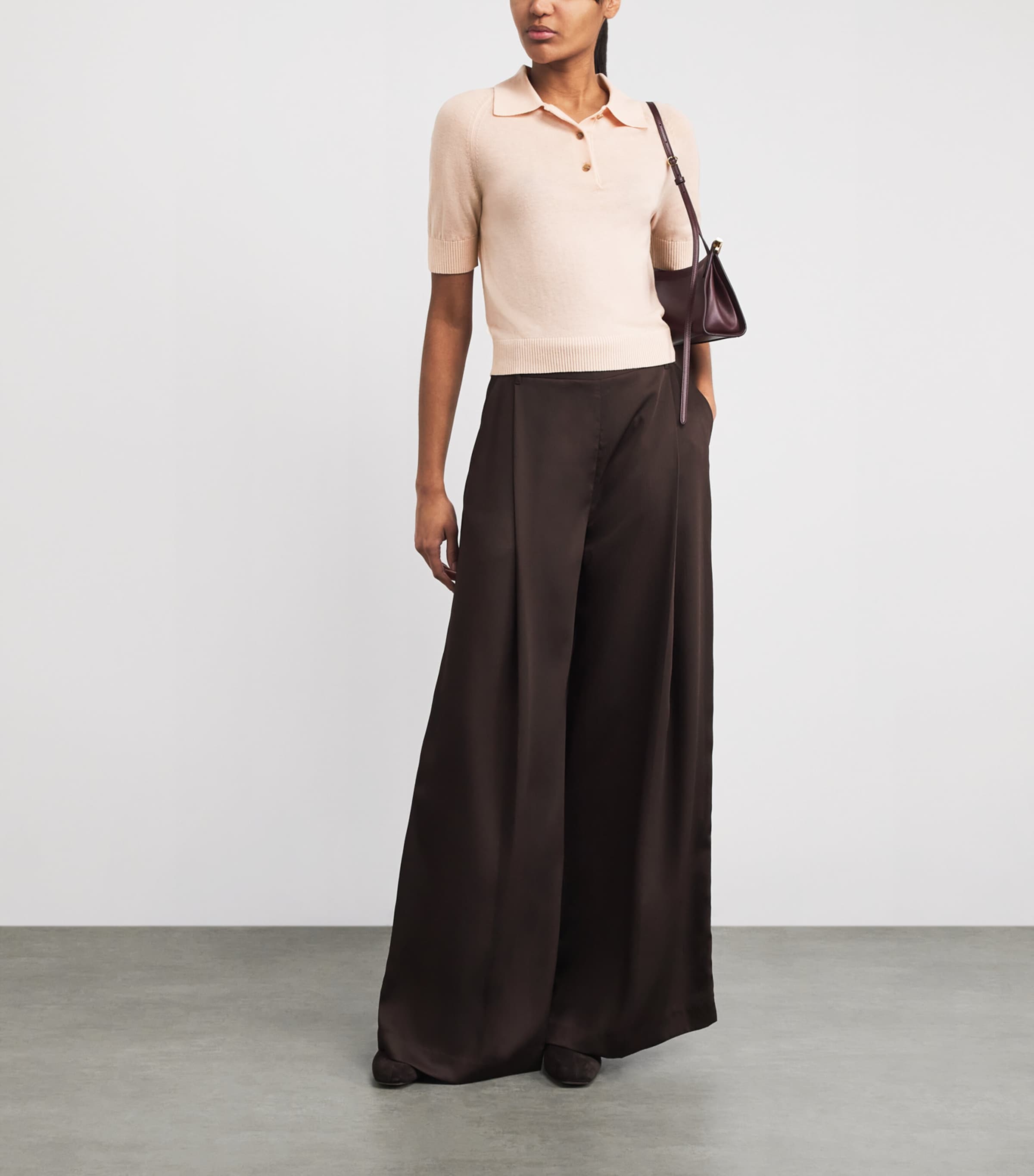 Merino Wool Polo Sweater 9443 PALE ROSE Image 2