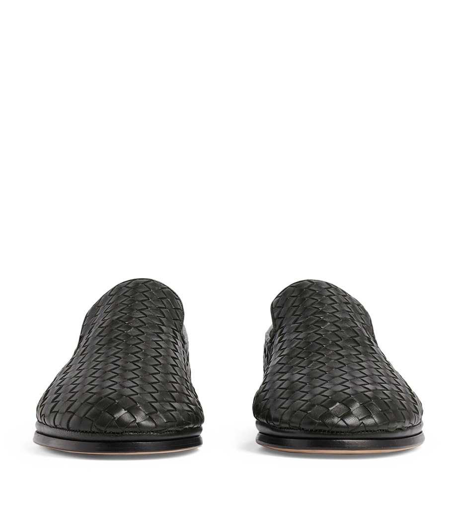 Leather Intrecciato Loafers NERO/NERO Image 2