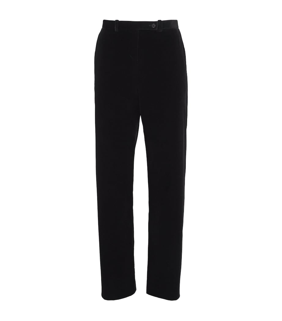 Khaite Womens Velvet Hunter Straight Trousers Black Image 1