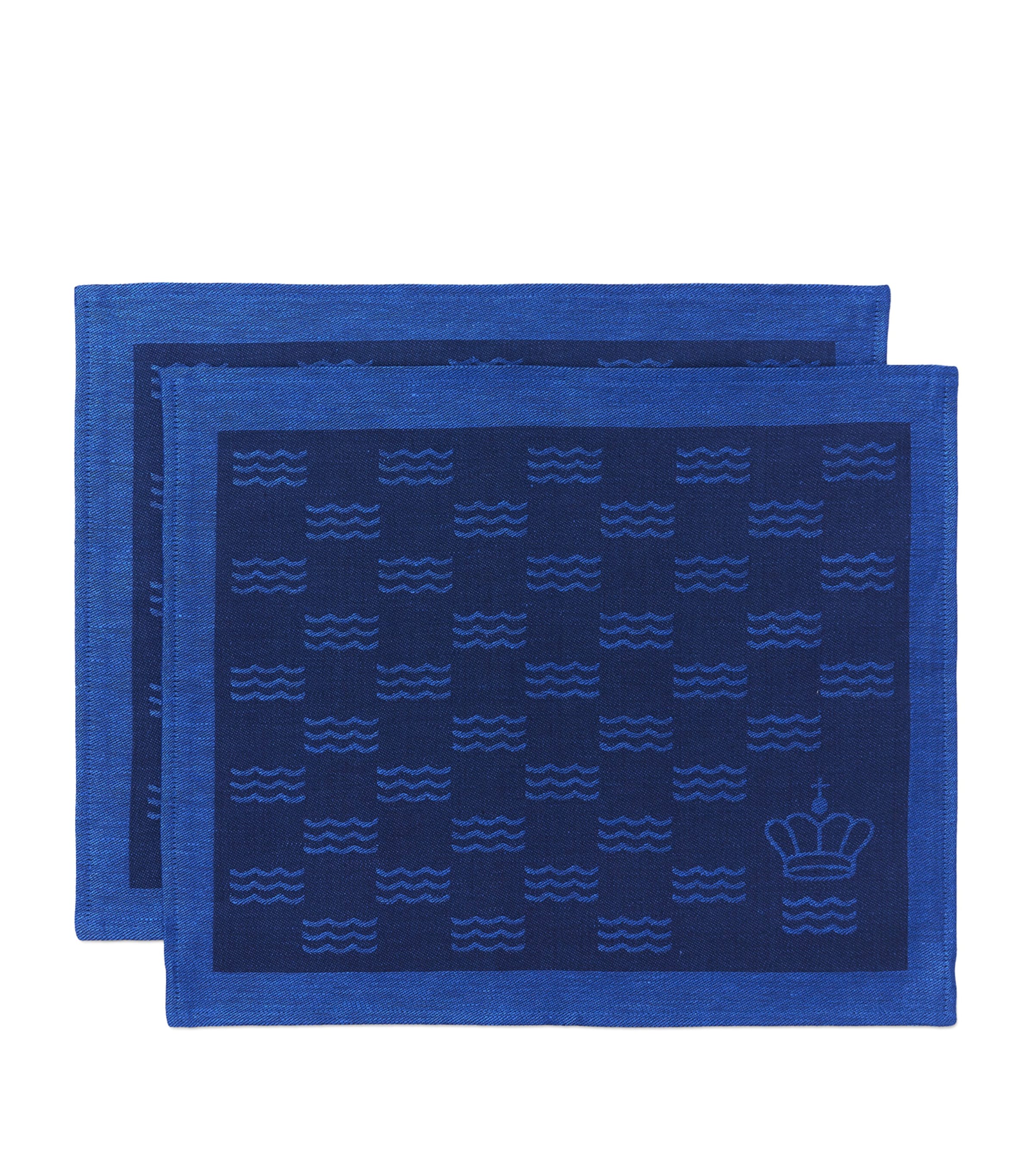 Jacquard Waves Placemat (45cm x 35cm) BLUE Image 4