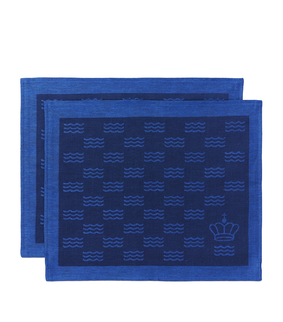 Jacquard Waves Placemat (45cm x 35cm) BLUE Image 4