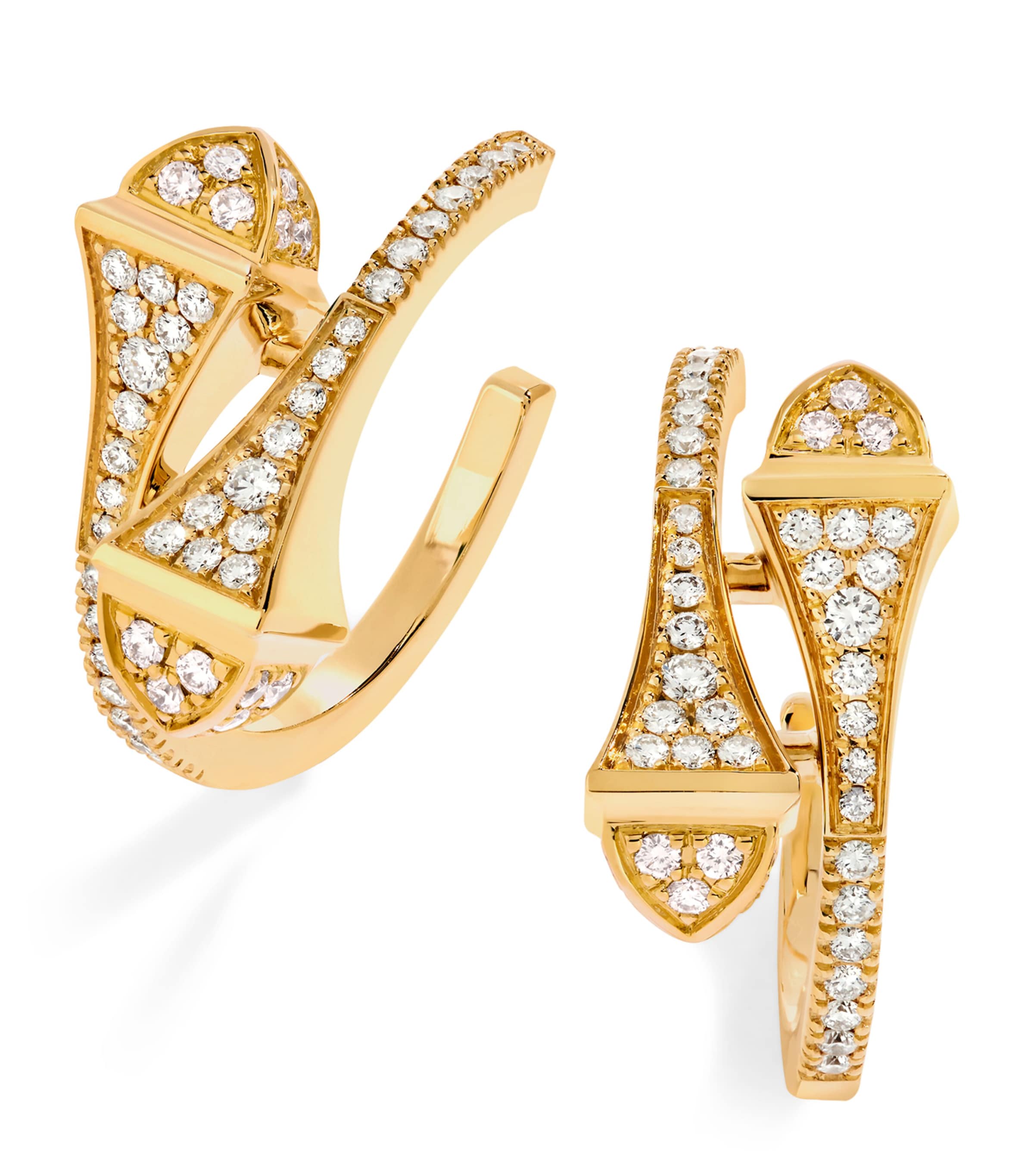 MARLI New York Yellow Gold and Diamond Cleo Open Hoop Earrings Yellow Gold Image 1