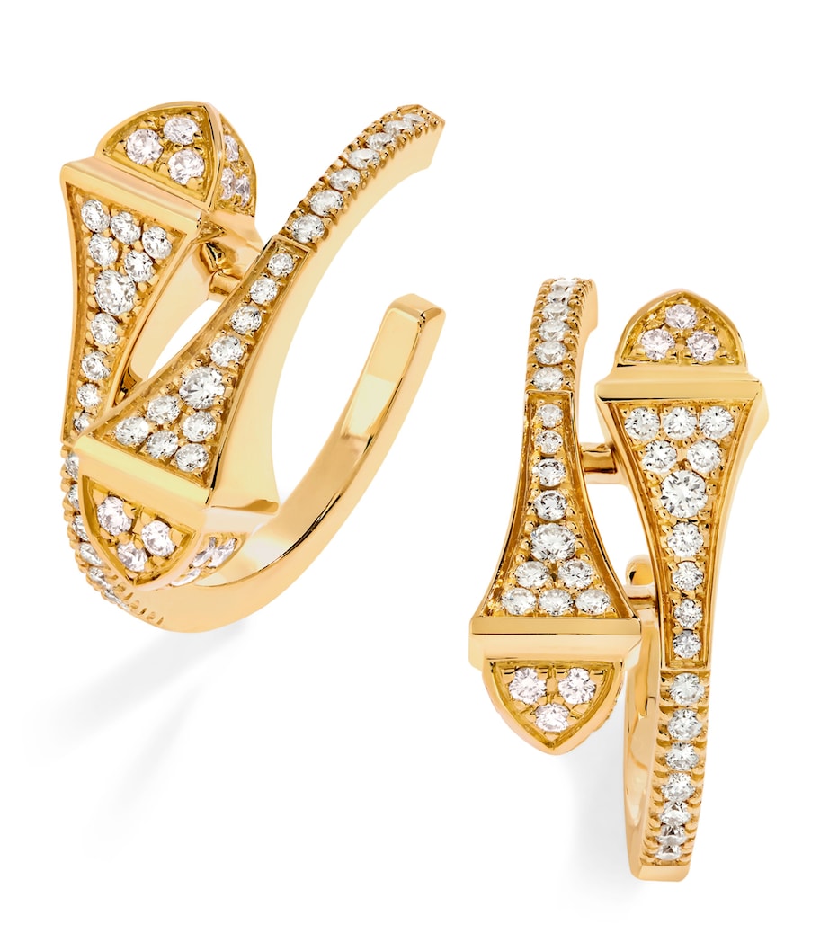 MARLI New York Yellow Gold and Diamond Cleo Open Hoop Earrings Yellow Gold Image 1
