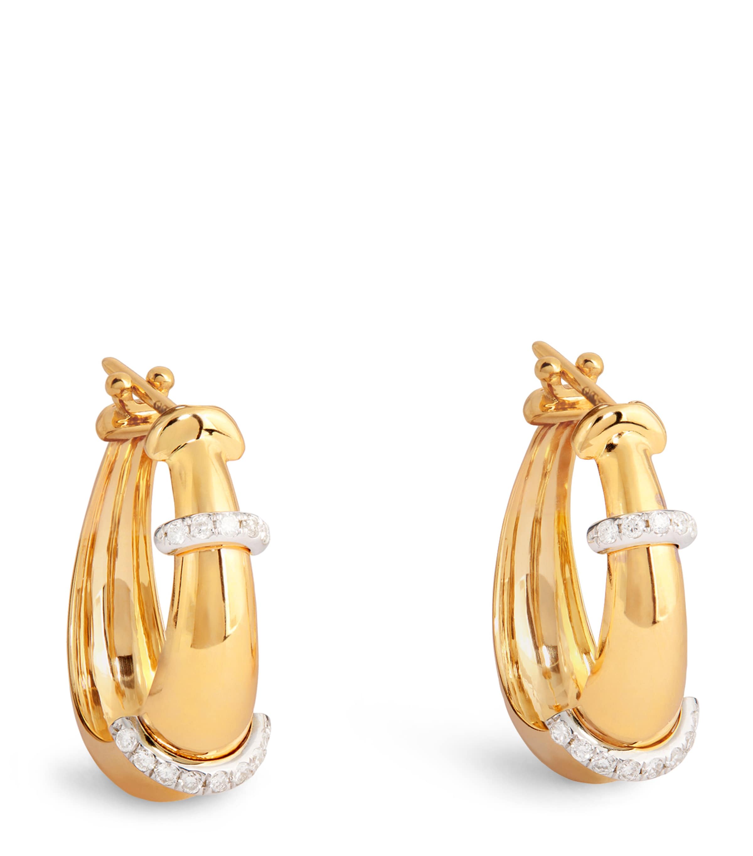 L'atelier Nawbar Yellow Gold And Diamond Lot N*91 Hoop Earrings