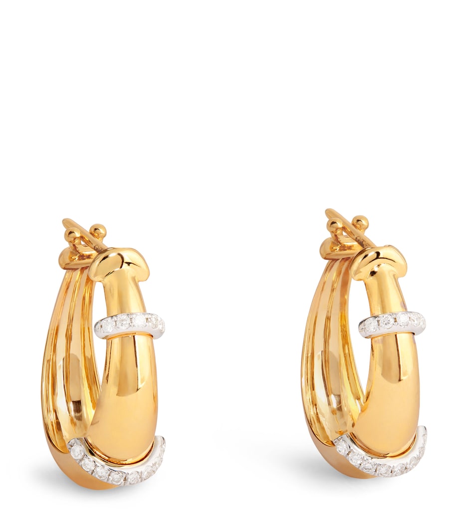 L'ATELIER NAWBAR Yellow Gold and Diamond LOT N*91 Hoop Earrings Yellow Gold Image 1