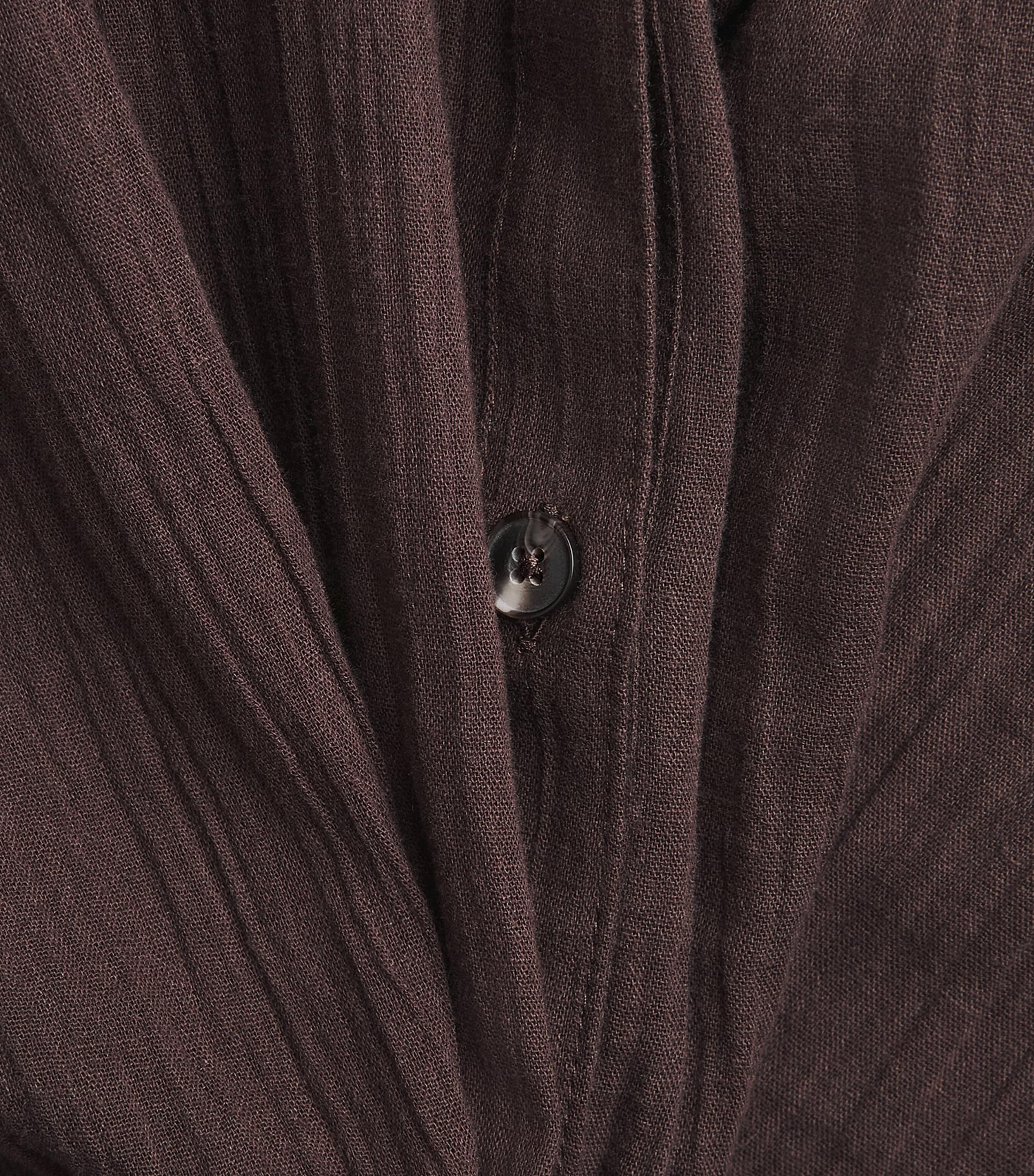ME+EM Womens Cotton Tie-Front Beach Shirt Cocoa Brown Image 6