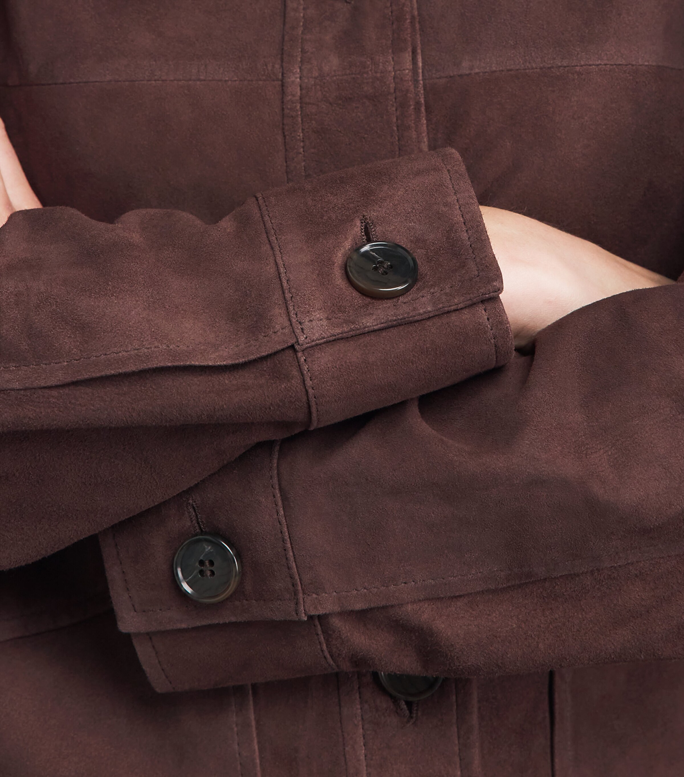 Arma Womens Goat Suede Emilla Shacket Mud Brown Image 3