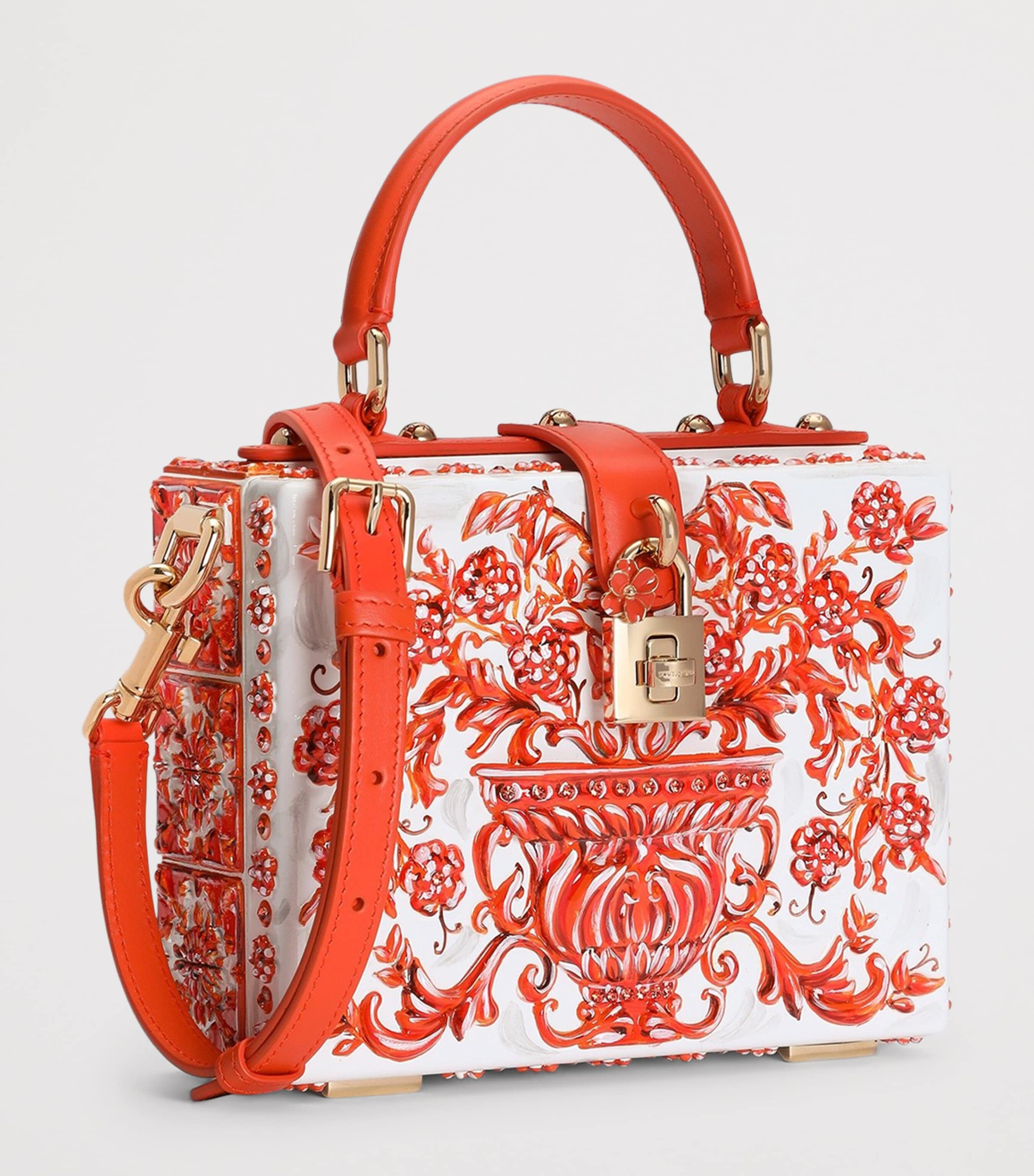 Dolce&Gabbana Resin Dolce Box Top-Handle Bag Orange Image 2