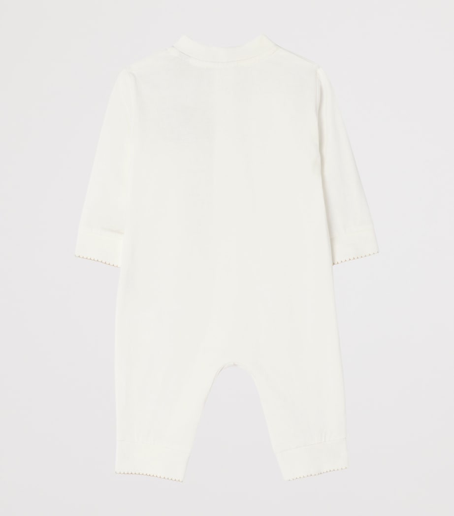 Burberry Kids Cotton Logo All-in-One (1-18 Months) Chalk Image 2