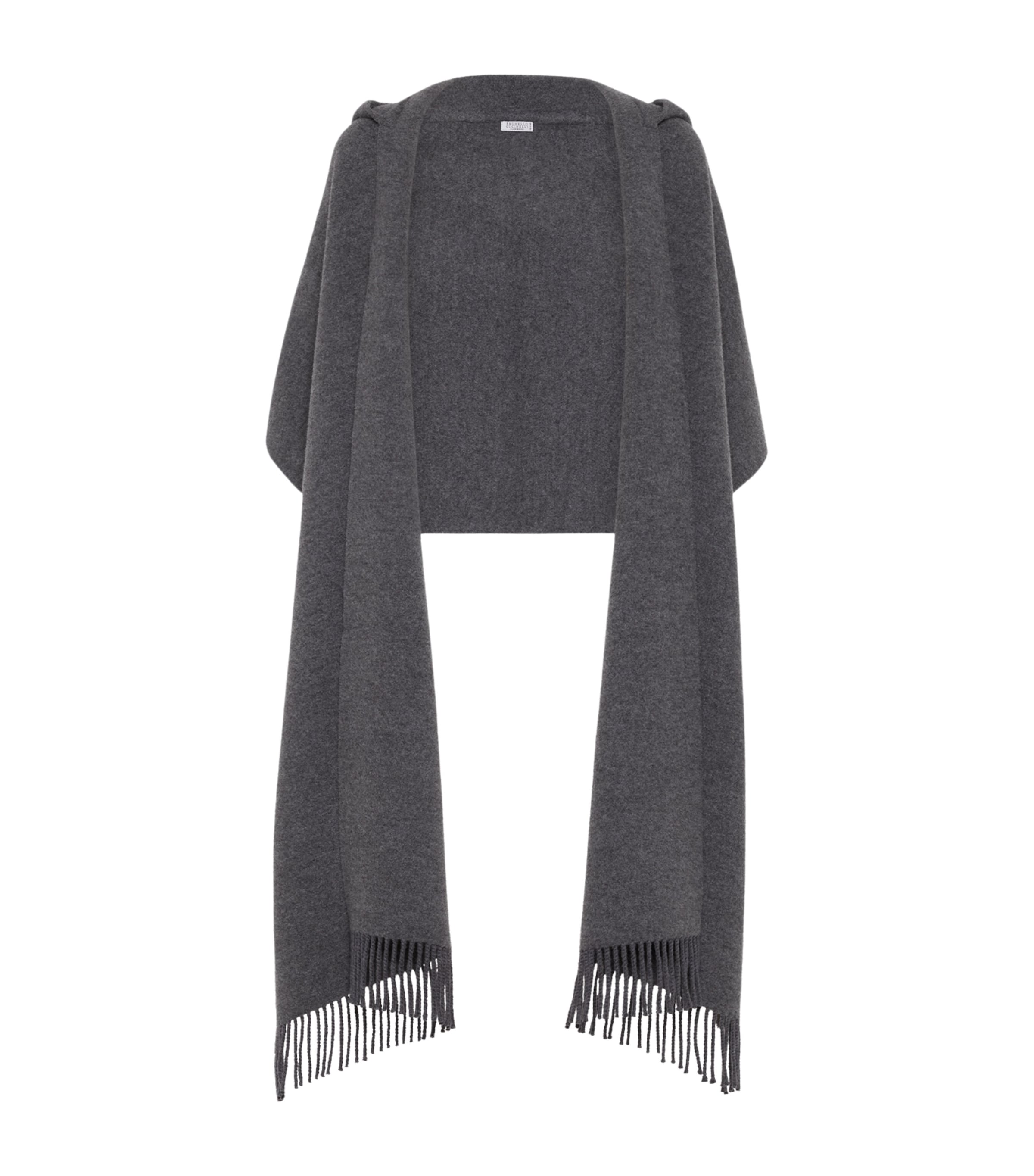 BRUNELLO CUCINELLI ウールカシミヤマフラー　グレー Brunello Cucinelli Grey Wool-Cashmere Hooded Scarf | Harrods US