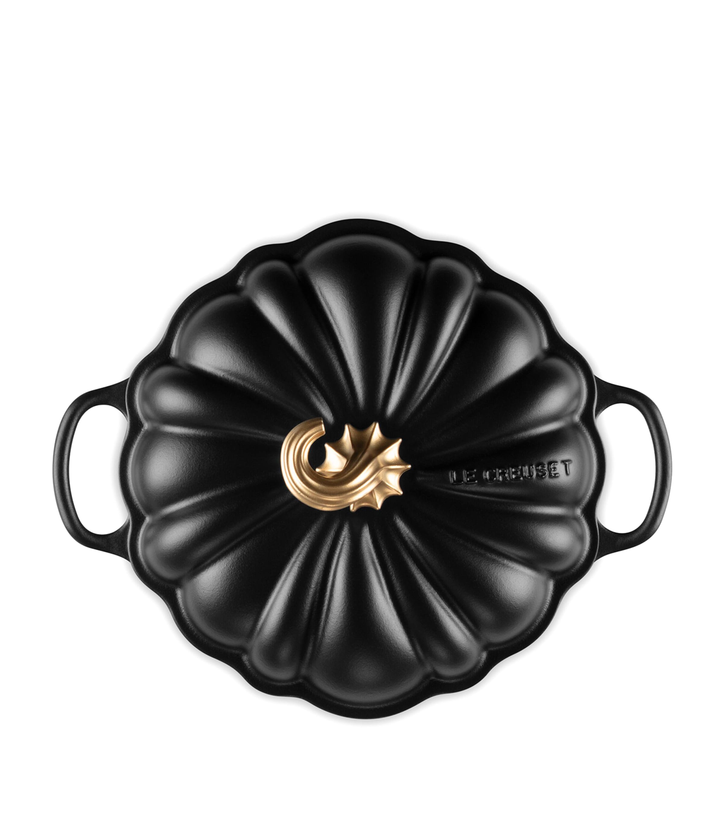 Le Creuset Cast Iron Pumpkin Casserole Dish (24cm) Black Image 5