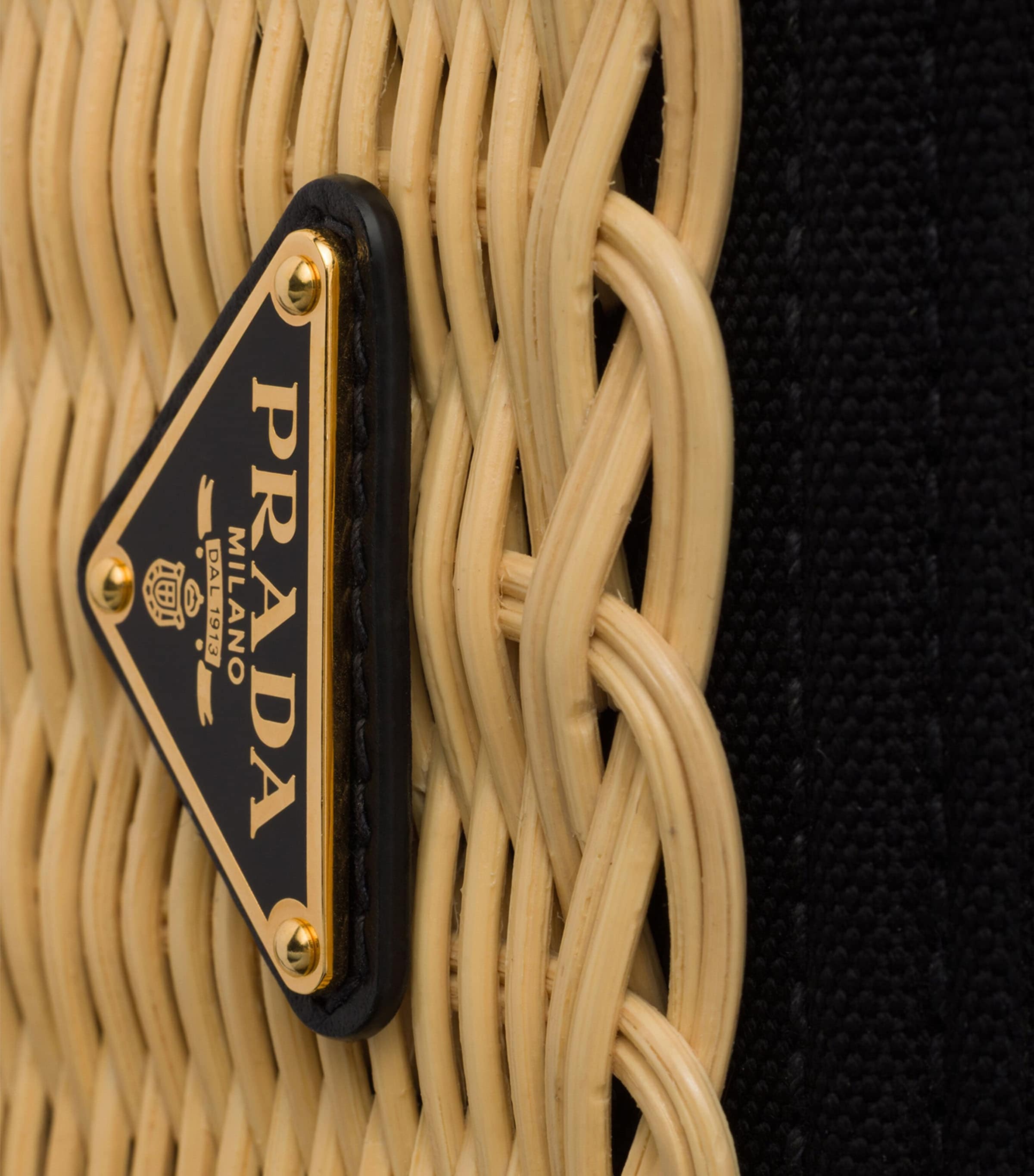Prada Small Wicker Tote Bag Neutral Image 8