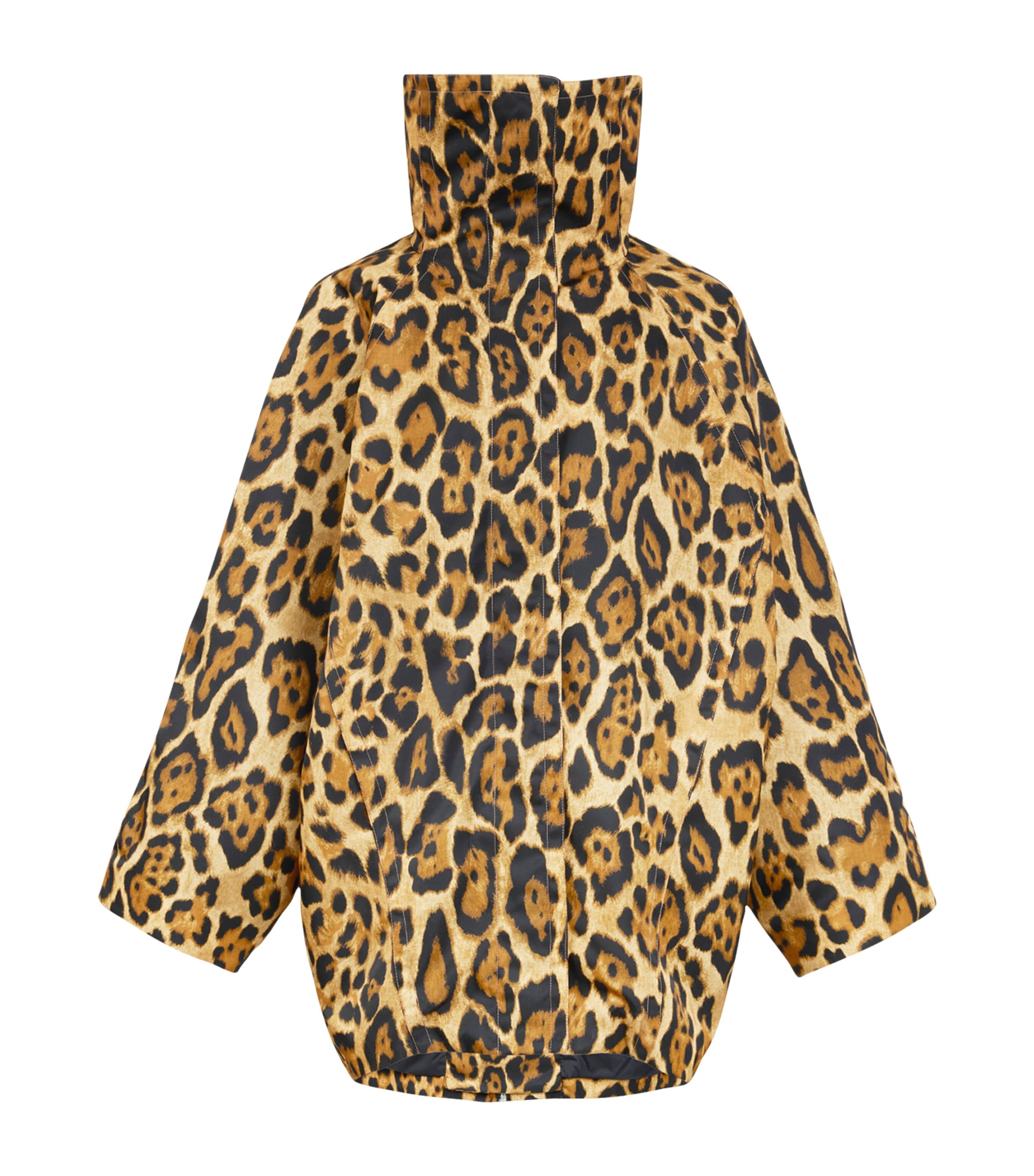 Alaïa Womens Double-Layered Twill Coat Noir/caramel Image 1