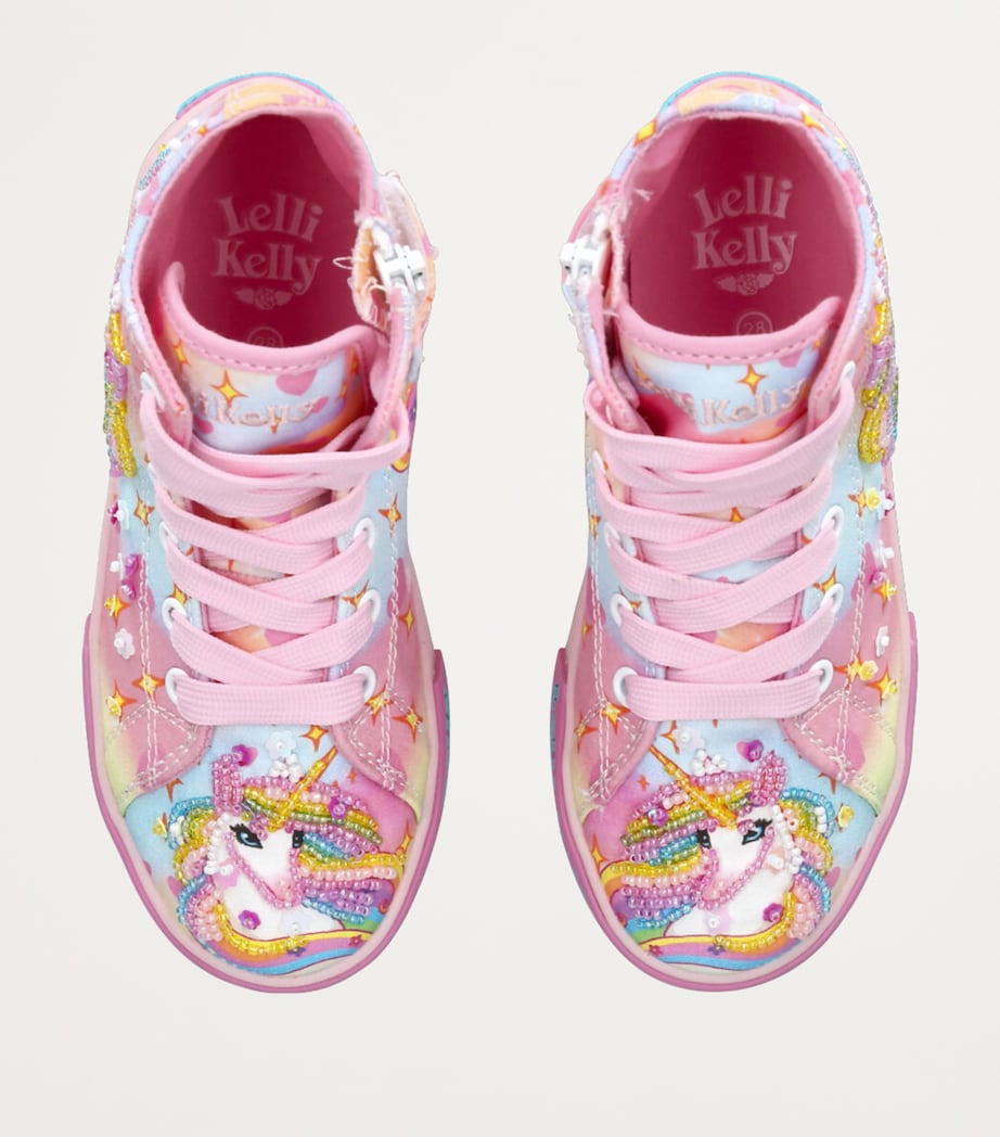 Lelli Kelly Unicorn Rainbow High-Top Sneakers Pink Image 4