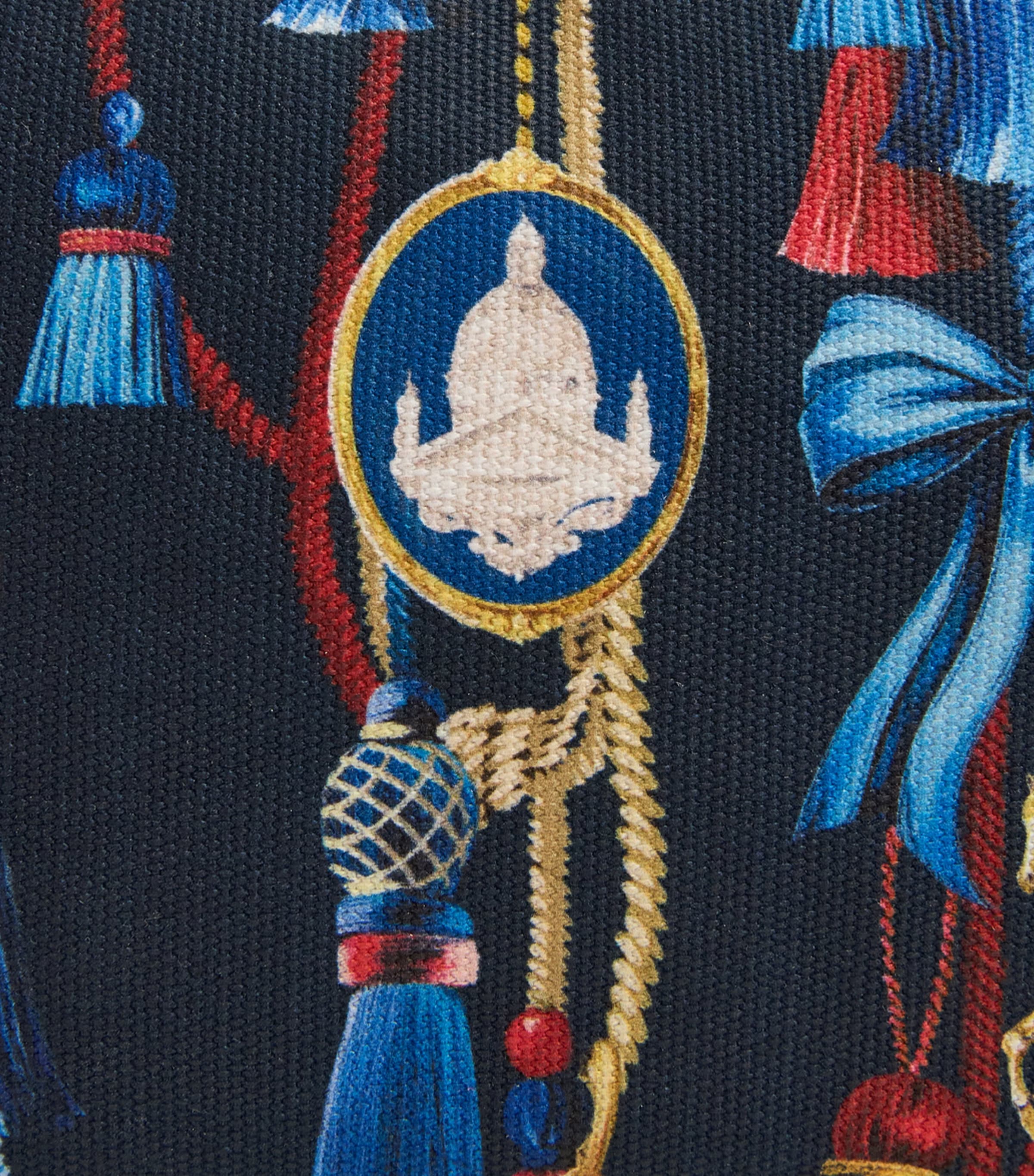 Harrods Medium Canvas Tassel Wash Bag Navy Image 3