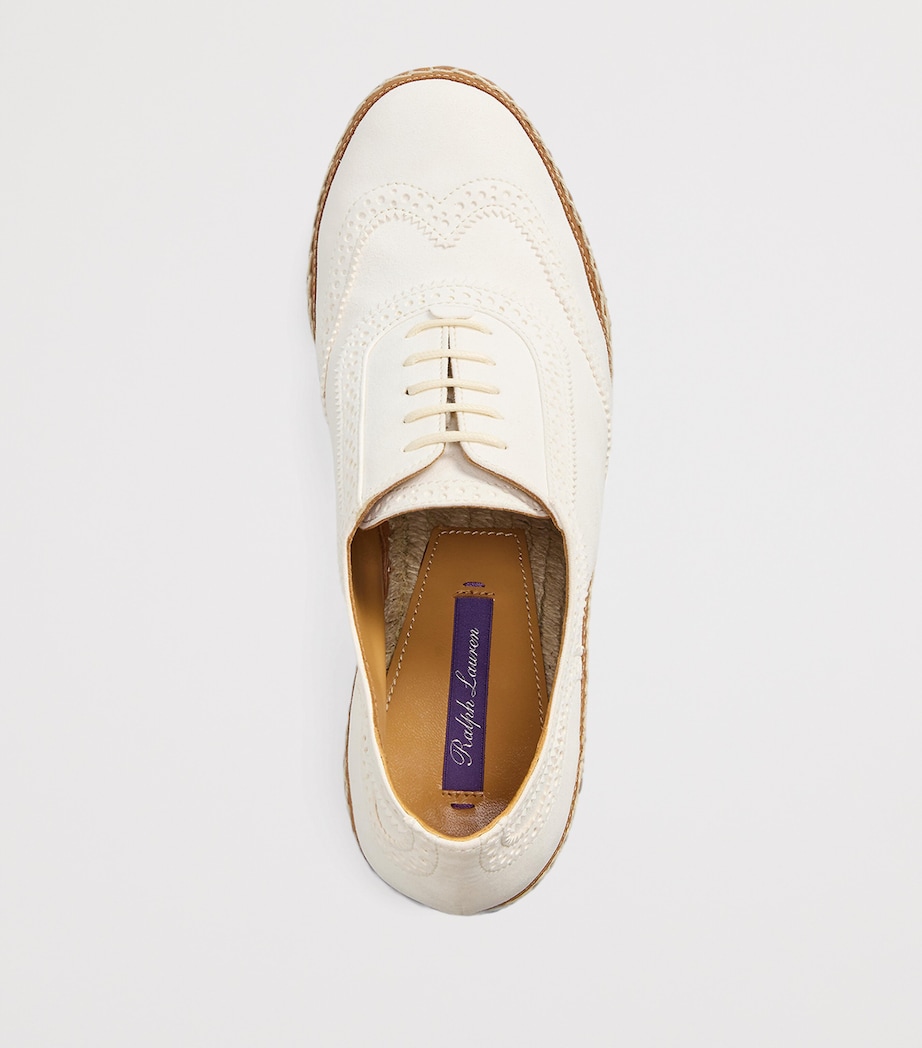 Leather Barlowe Wedge Espadrilles 110 LUX CREAM Image 3