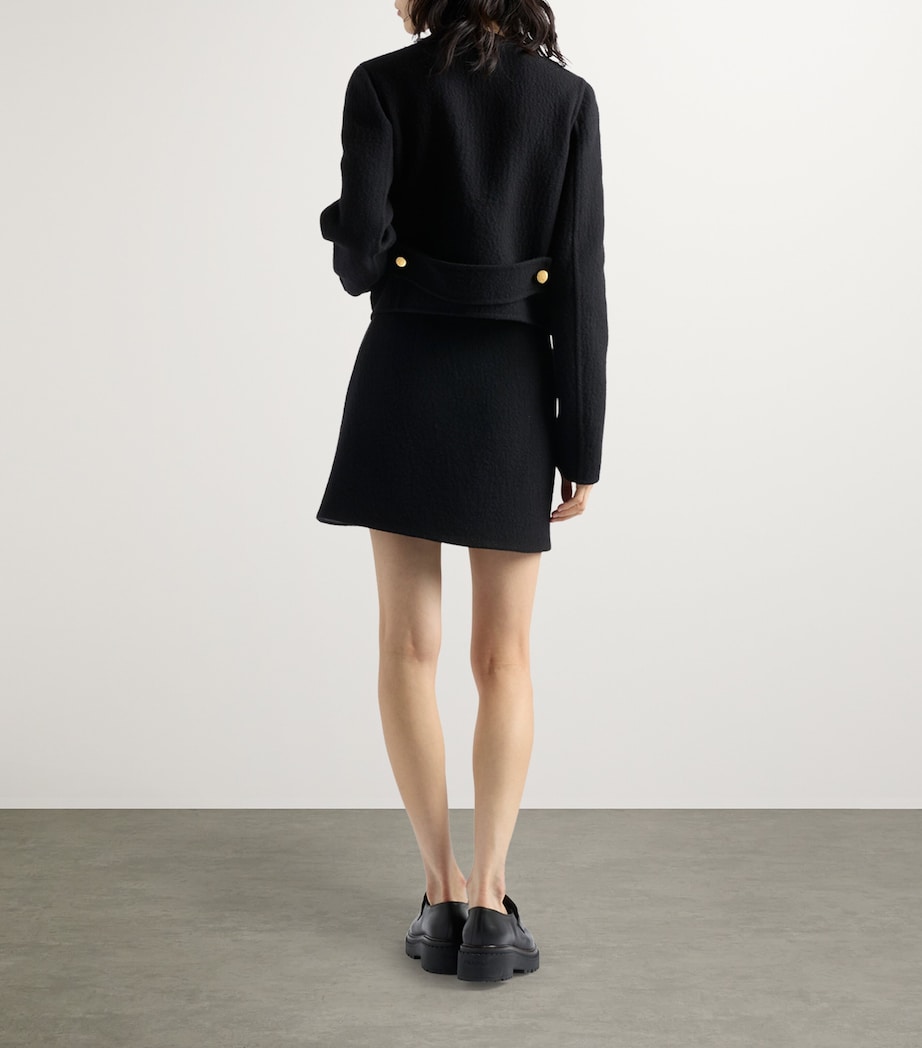 Wool-Blend Satefy Pin Mini Skirt F0002 Image 4