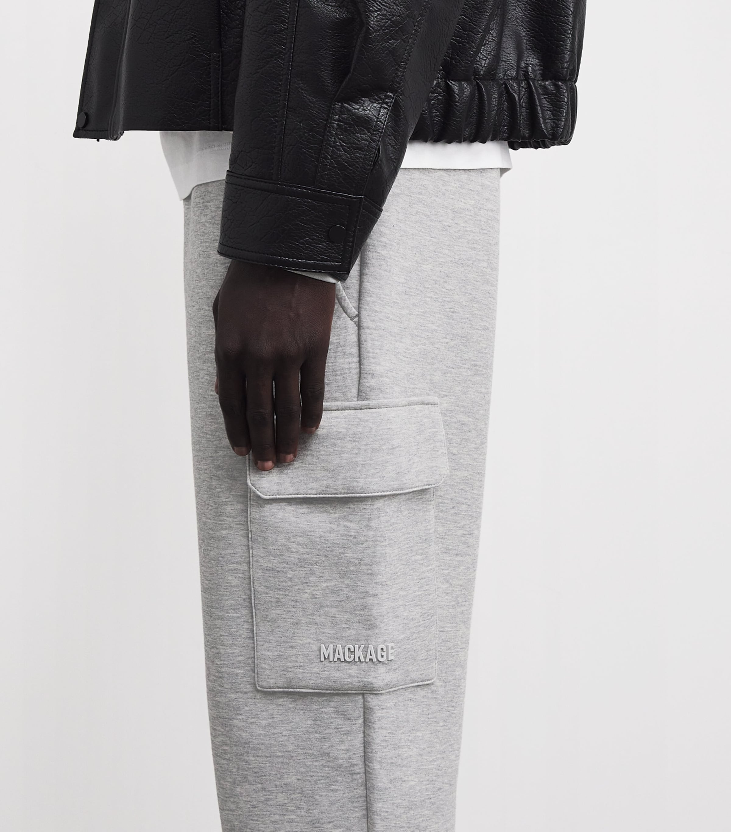 Cotton-Blend Marvin Cargo Sweatpants LT GREY MX A Image 6