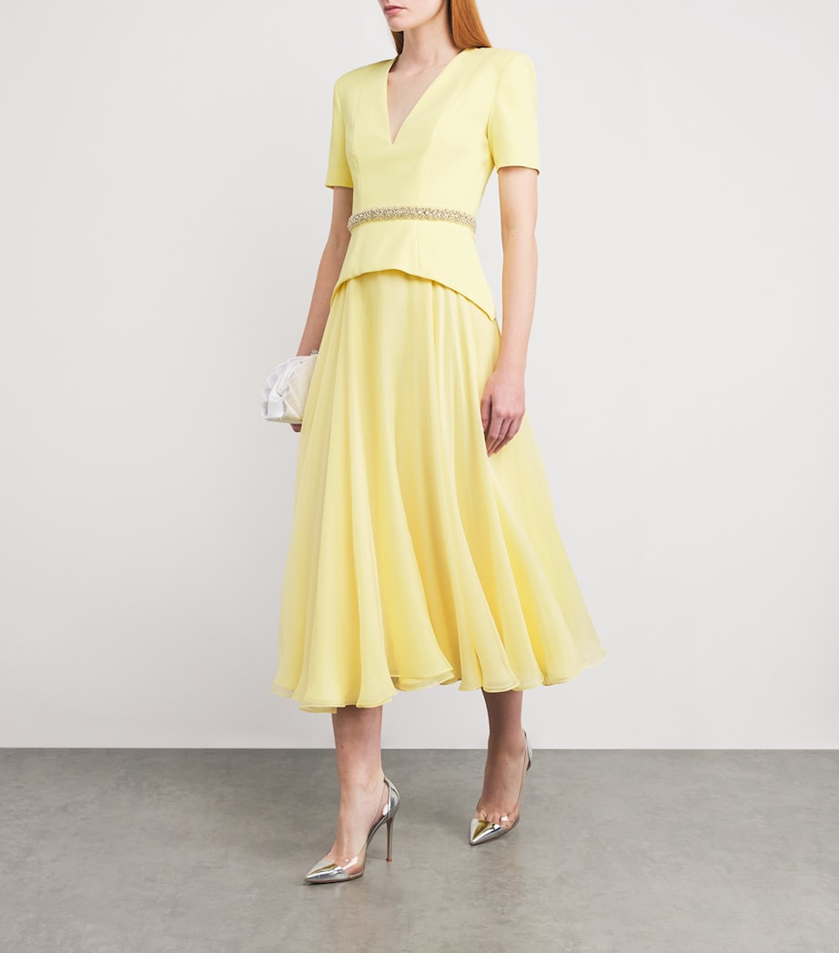 Silk-Blend Linda Midi Dress 176 YELLOW Image 2