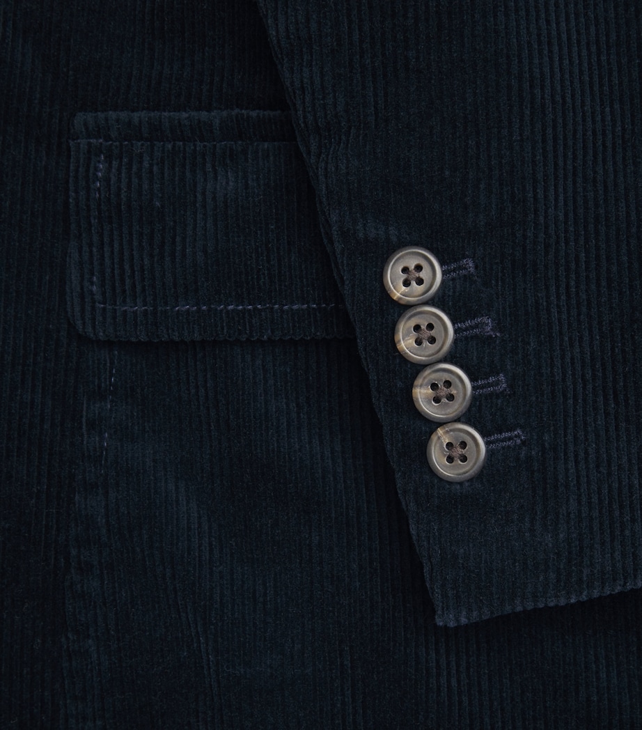 Corduroy Single-Breasted Blazer NAVY Image 5