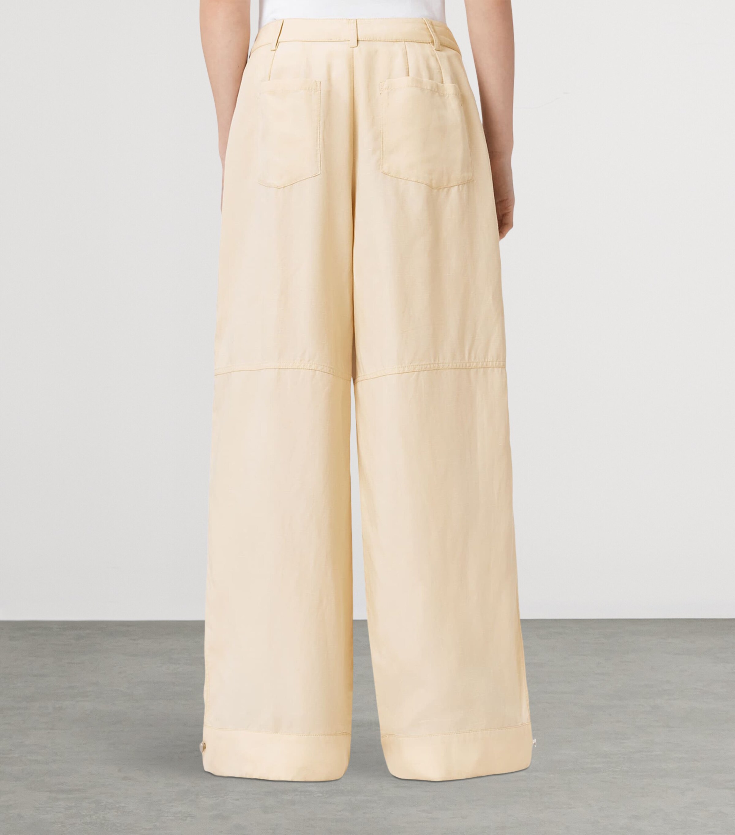 AllSaints Womens Sherell Wide-Leg Trousers Ecru White Image 4