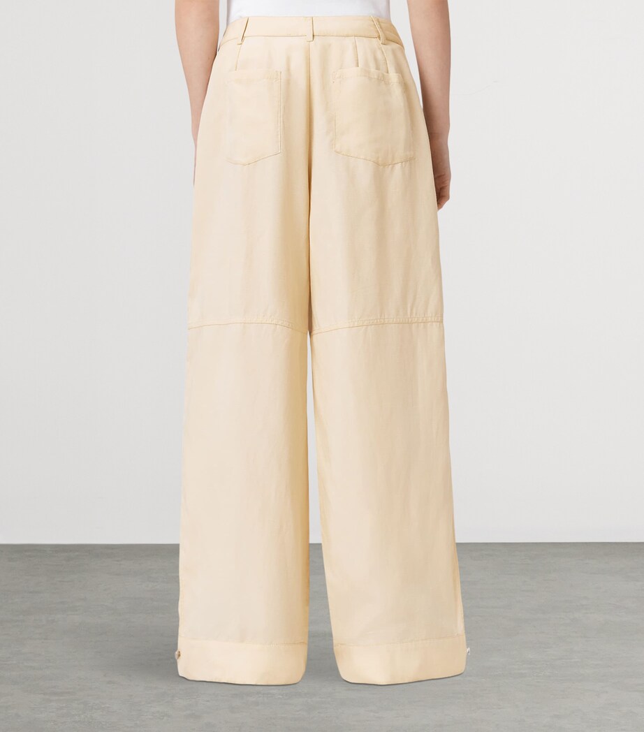 AllSaints Womens Sherell Wide-Leg Trousers Ecru White Image 4