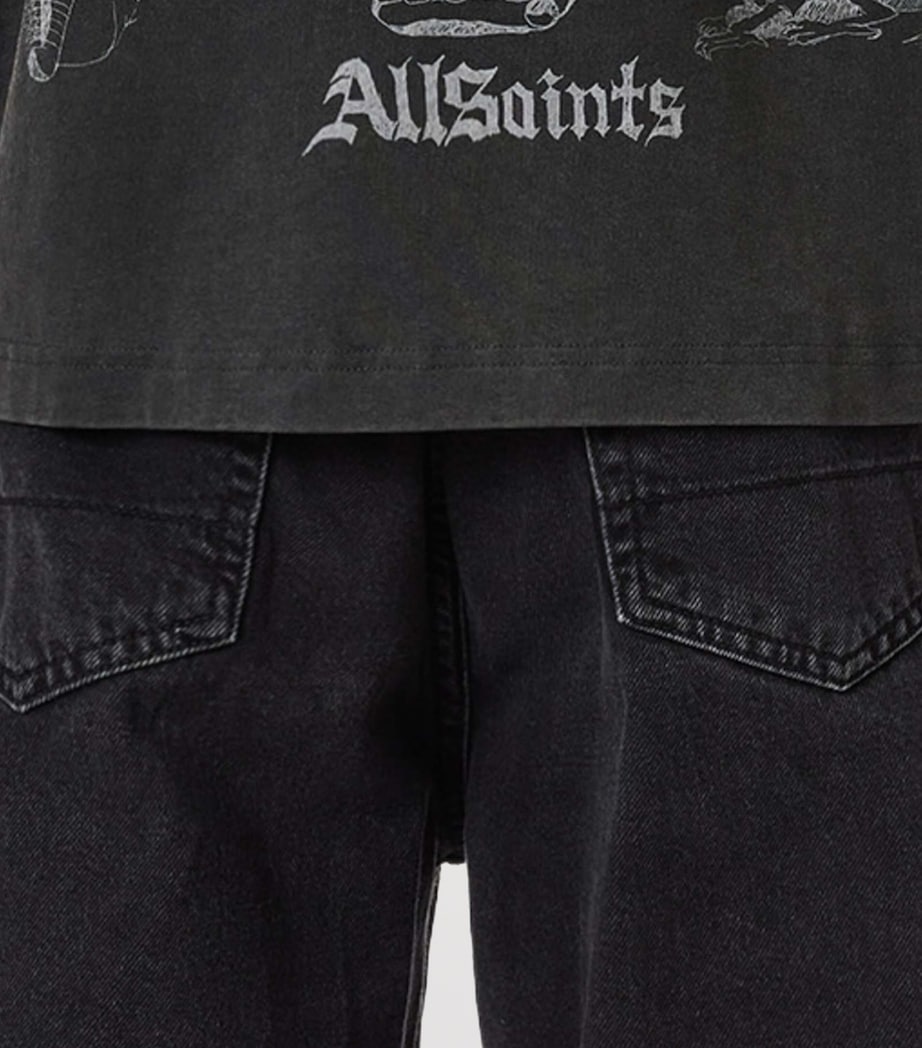 AllSaints Mens Organic Cotton Ignis T-Shirt Washed Black Image 5