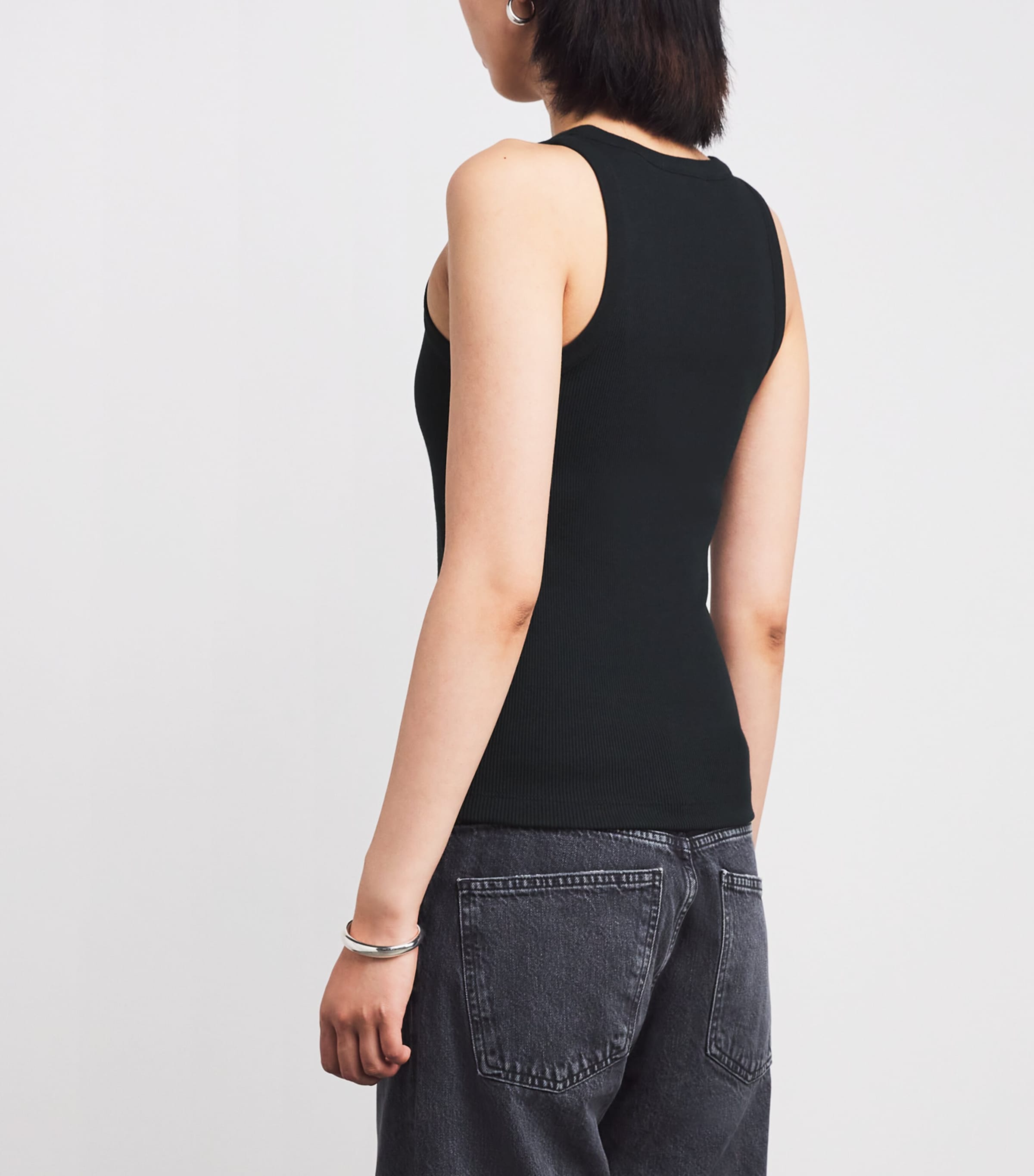 Ribbed Tank Top 001BLK BLACK Image 4